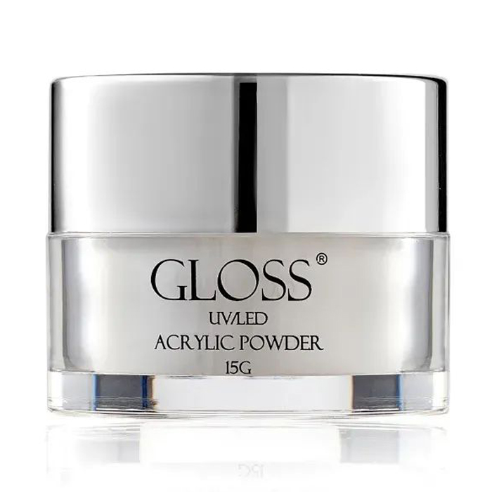 

Акрилова пудра для нігтів Gloss UV/LED Acrylic Powder 034 Сніжно-білий з блиском, 15 г