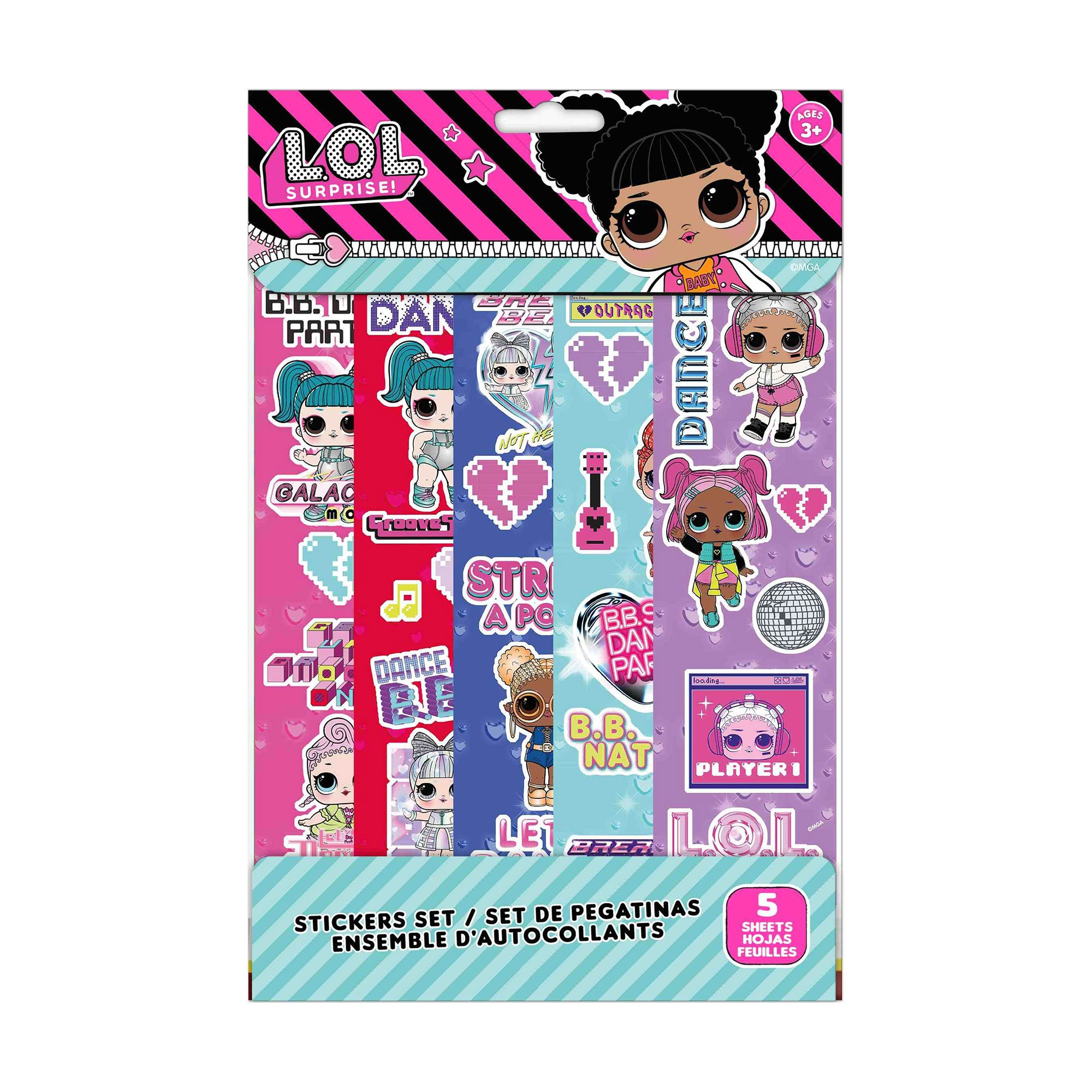 

Дитячий набір наліпок для творчості Kids Licensing Lol Sticker Fun Set, від 3 років, 5 шт (LOL21015)