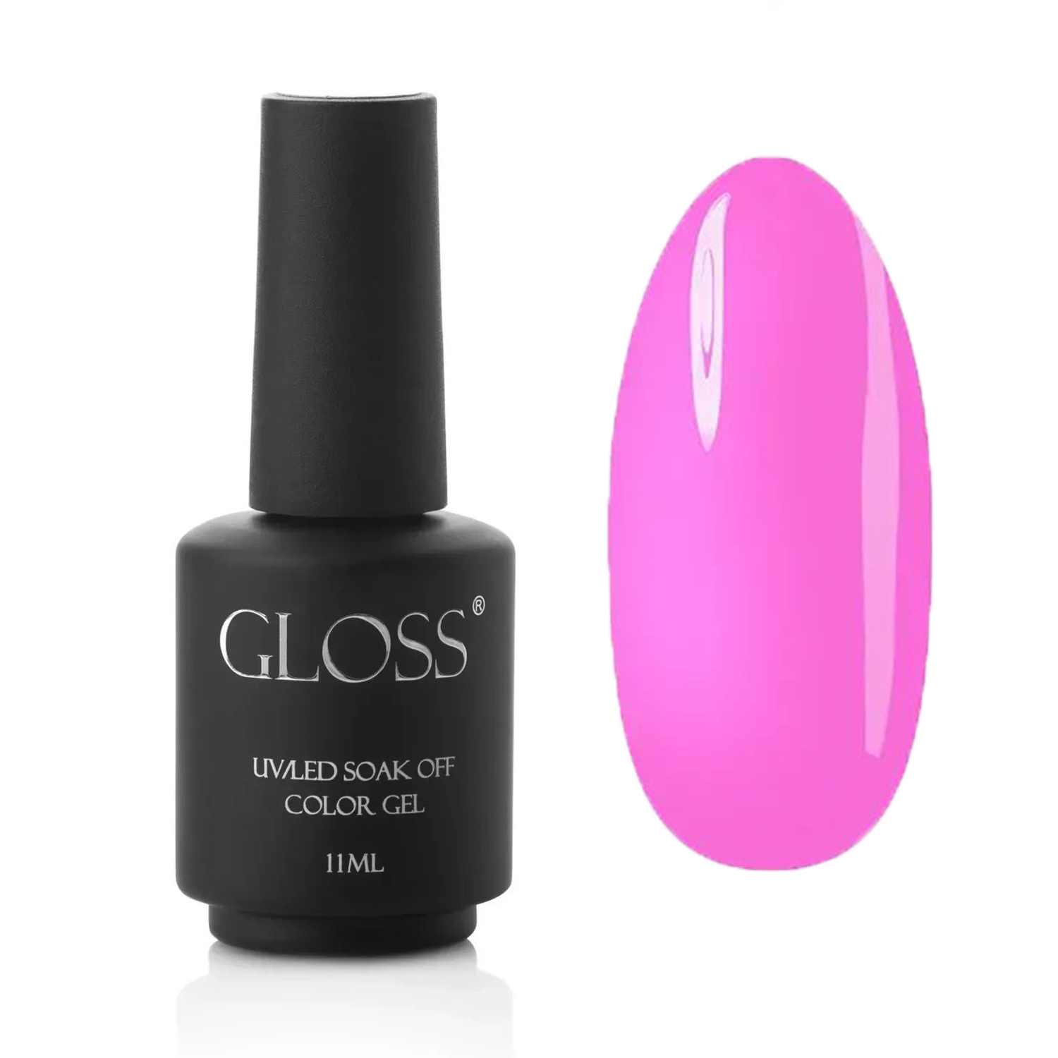 

Люмінесцентний гель-лак для нігтів Gloss UV/LED Soak Off Color Gel, Hot Pink Elf, 11 мл
