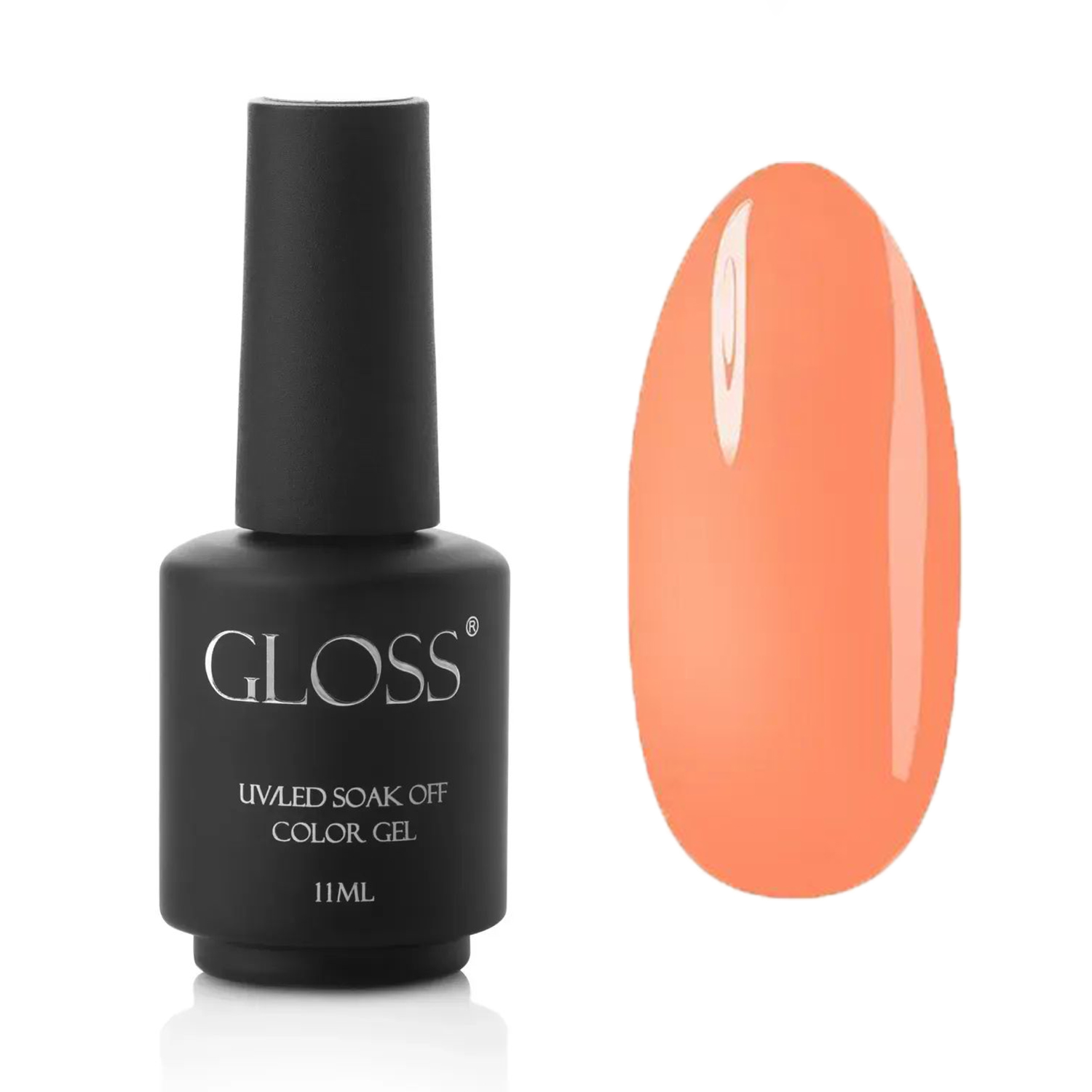

Люмінесцентний гель-лак для нігтів Gloss UV/LED Soak Off Color Gel, Neon Orange Elf, 11 мл
