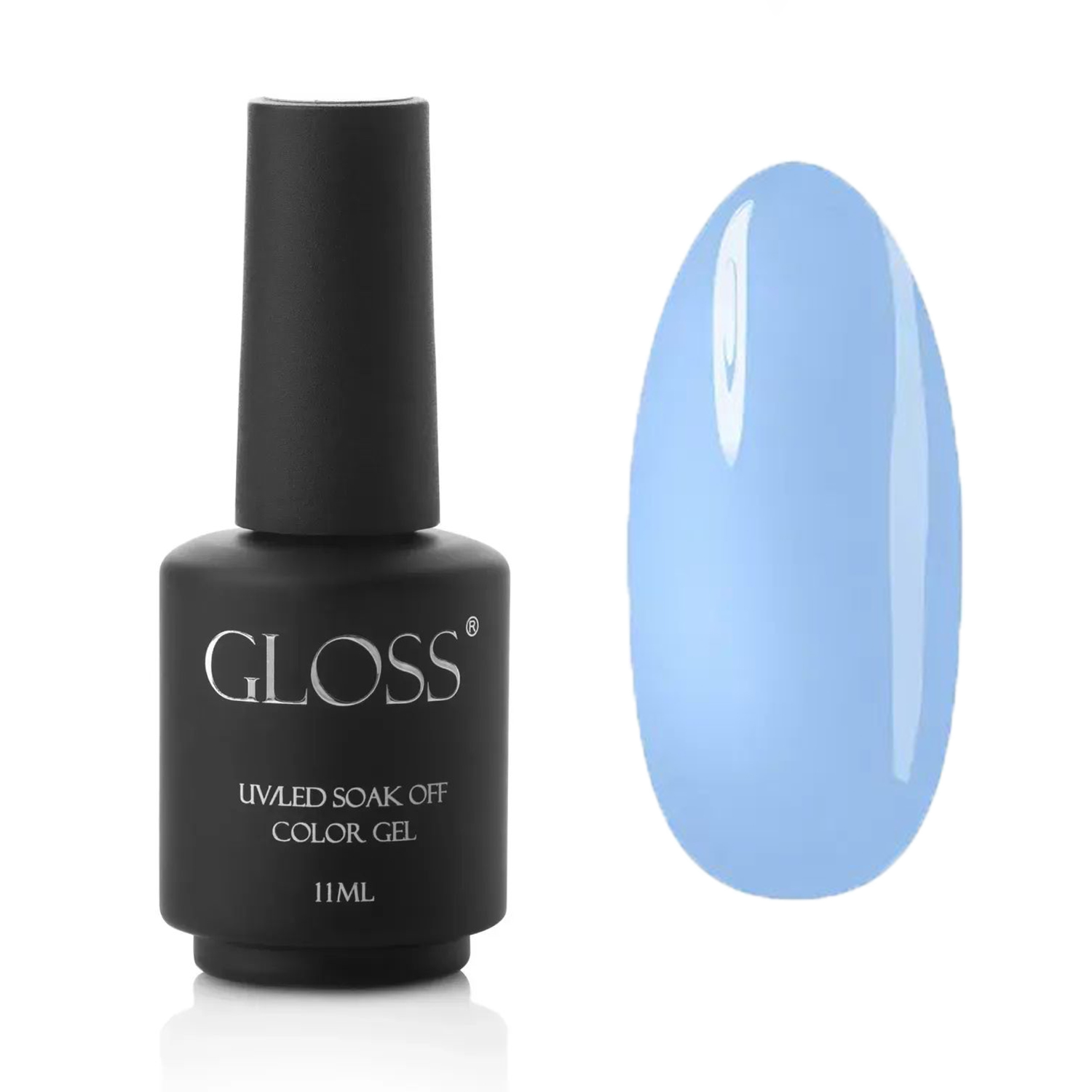 

Люмінесцентний гель-лак для нігтів Gloss UV/LED Soak Off Color Gel, Light Blue Elf, 11 мл