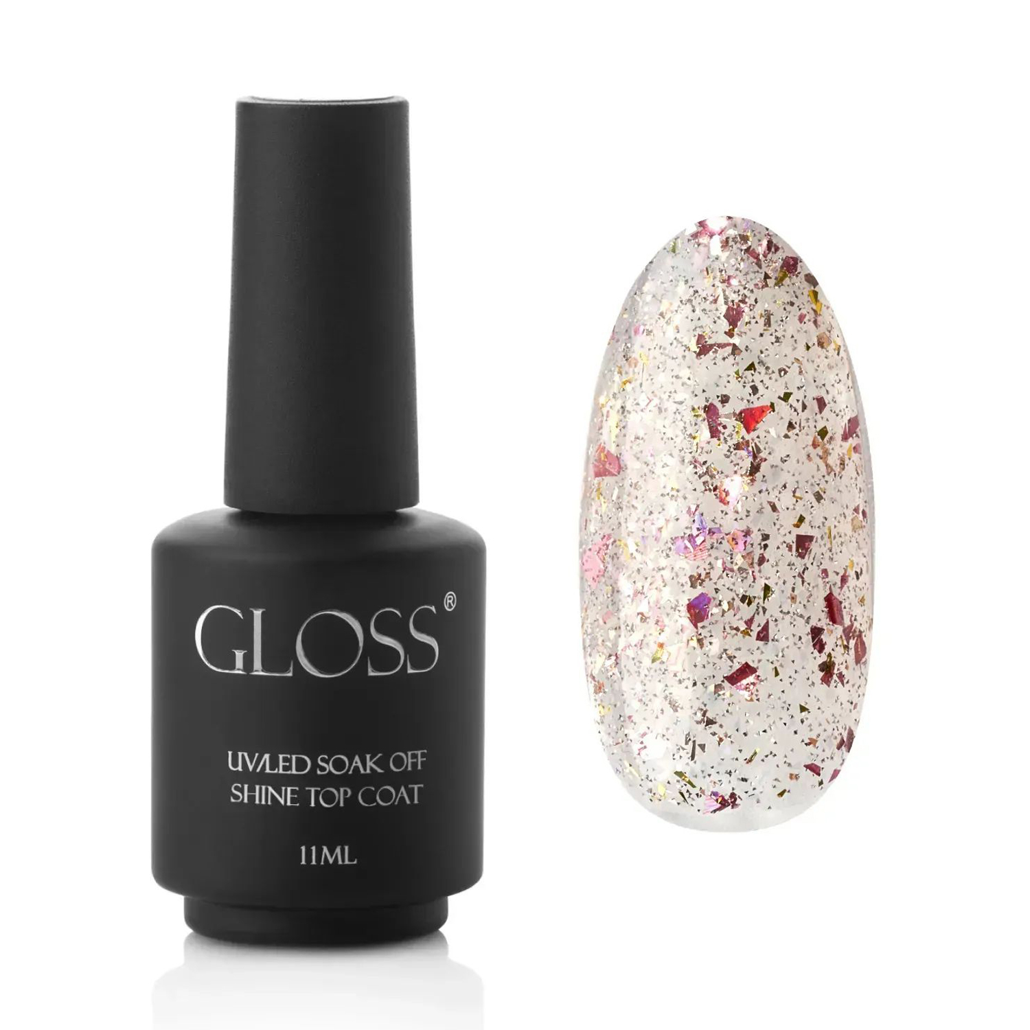 

Топ для гель-лаку Gloss UV/LED Soak Off Shine Top Coat, Dazzle, 11 мл