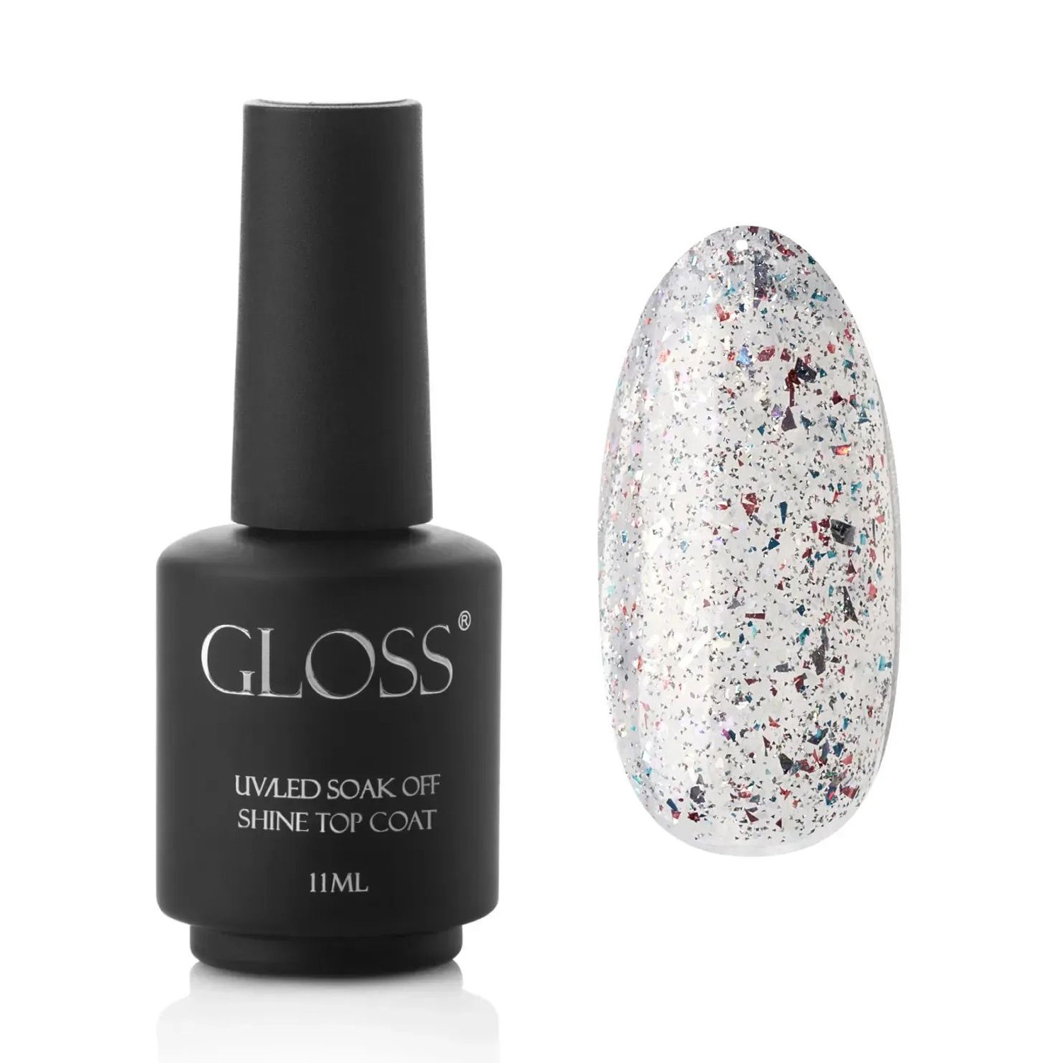 

Топ для гель-лаку Gloss UV/LED Soak Off Shine Top Coat, Glow, 11 мл