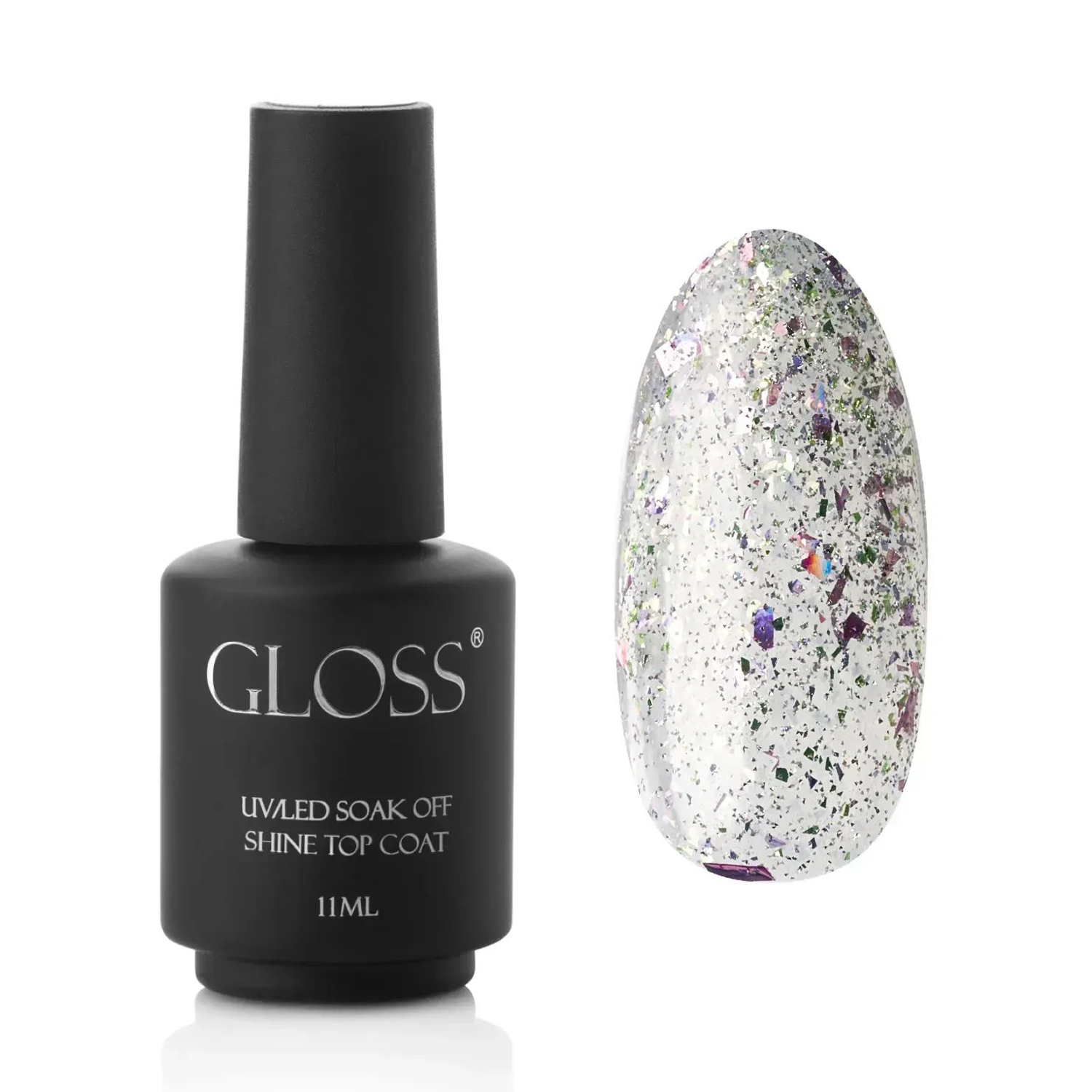 

Топ для гель-лаку Gloss UV/LED Soak Off Shine Top Coat, Gleam, 11 мл