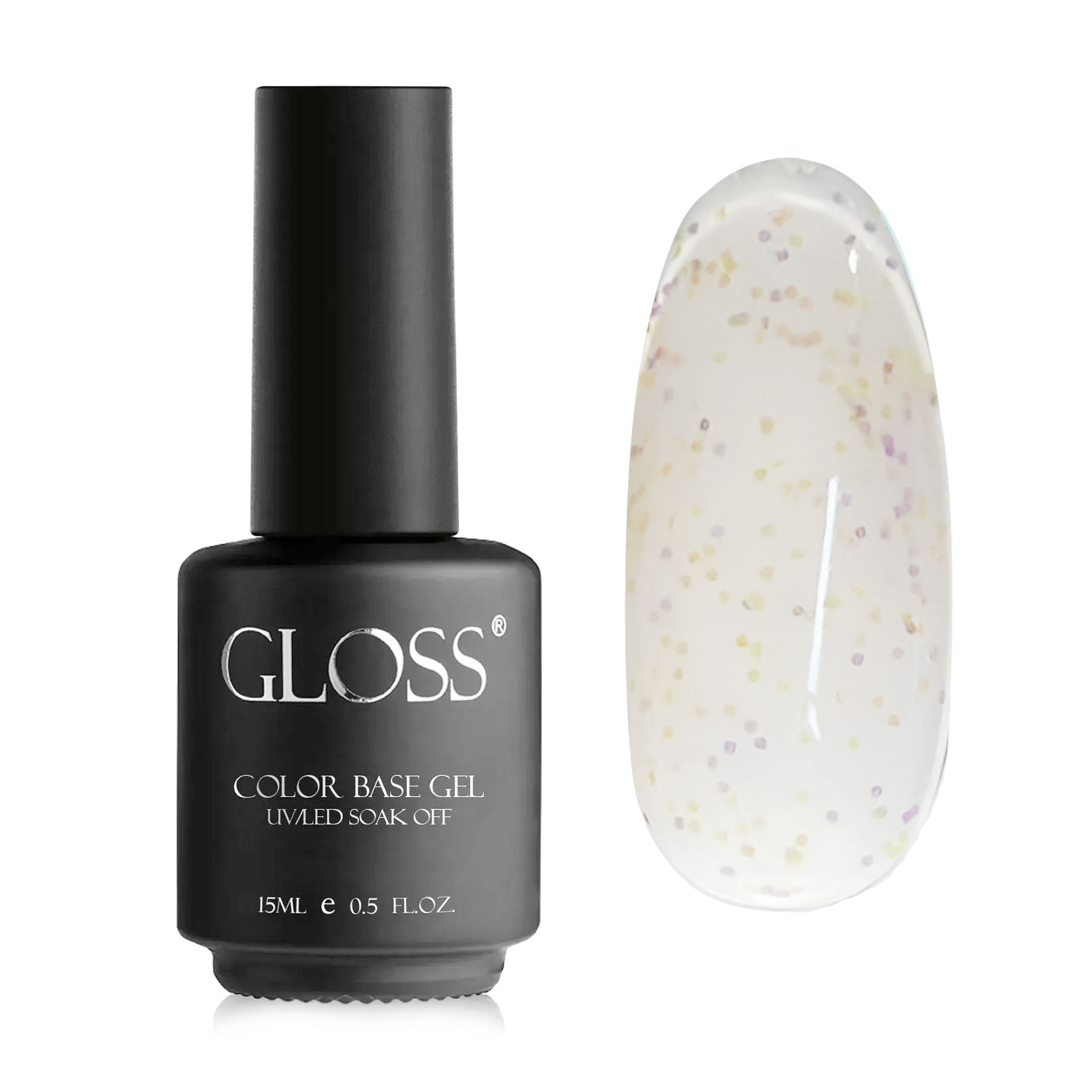 

База для гель-лаку Gloss Yogurt Base, Vanilla Sprinkle, 15 мл