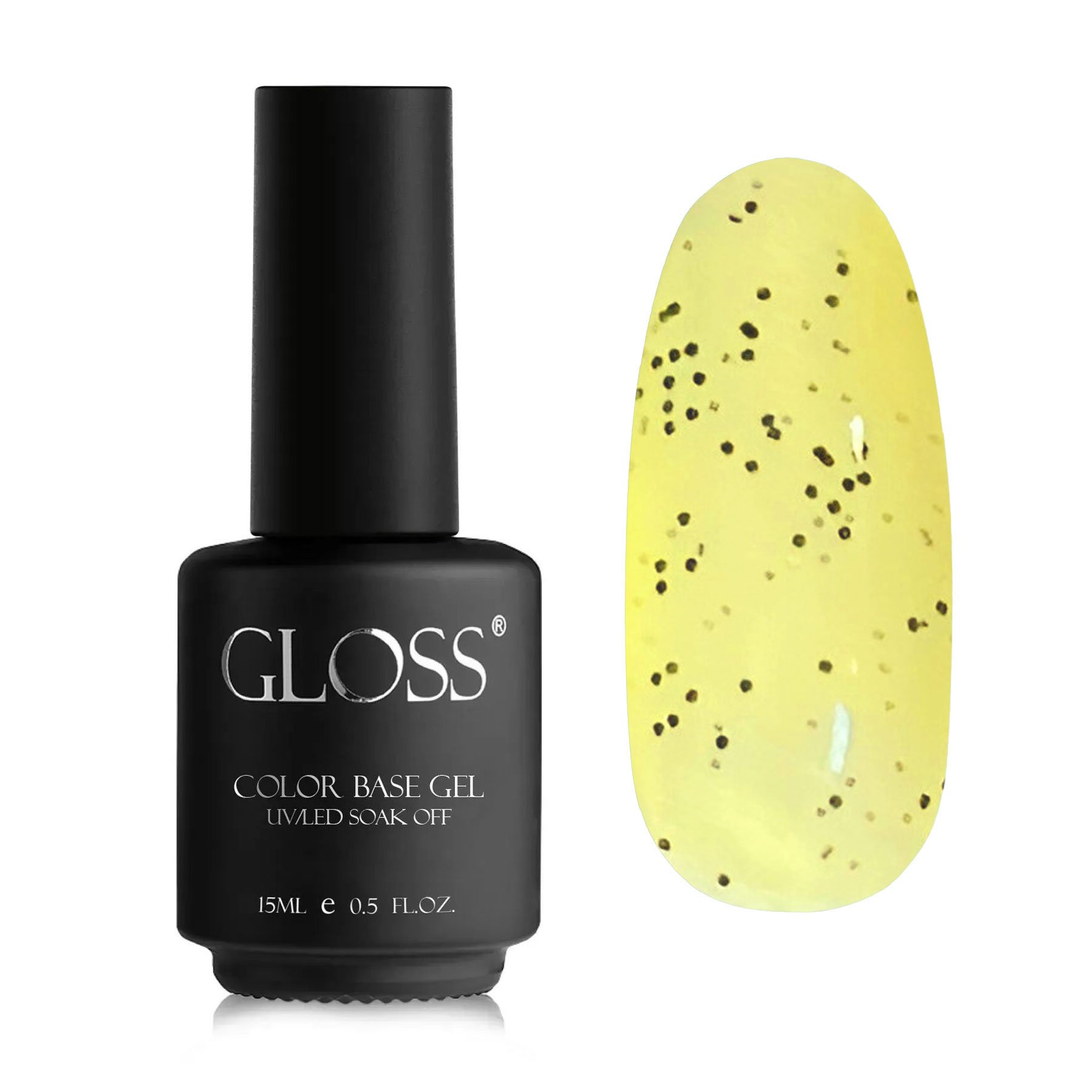 

База для гель-лаку Gloss Yogurt Base, Electric Lemon, 15 мл