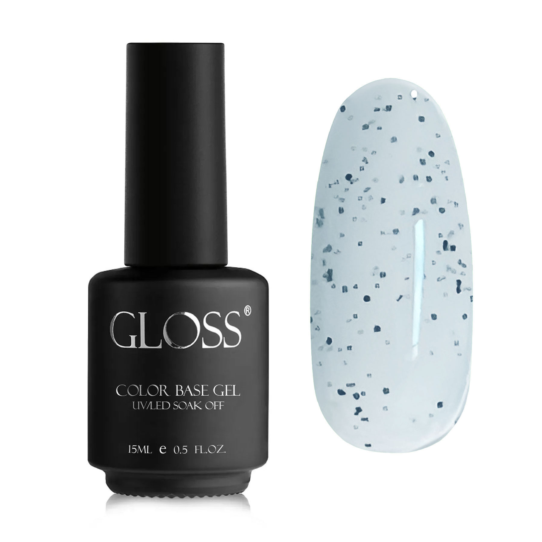 

База для гель-лаку Gloss Yogurt Base, Speckled Snow, 15 мл
