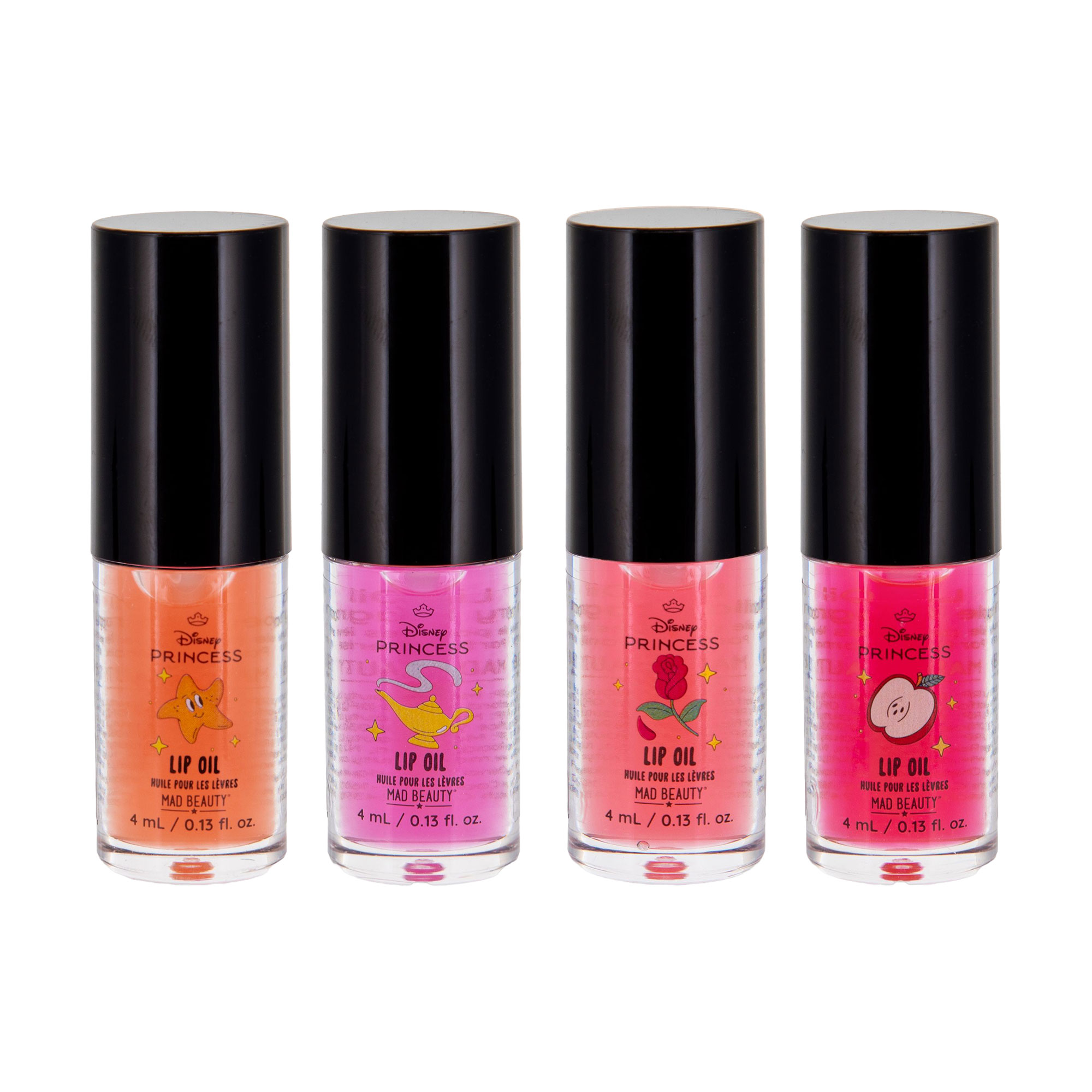 

Набір блисків-олійок для губ Mad Beauty DisneyPrincess Lip Oil Collection, 4*4 мл