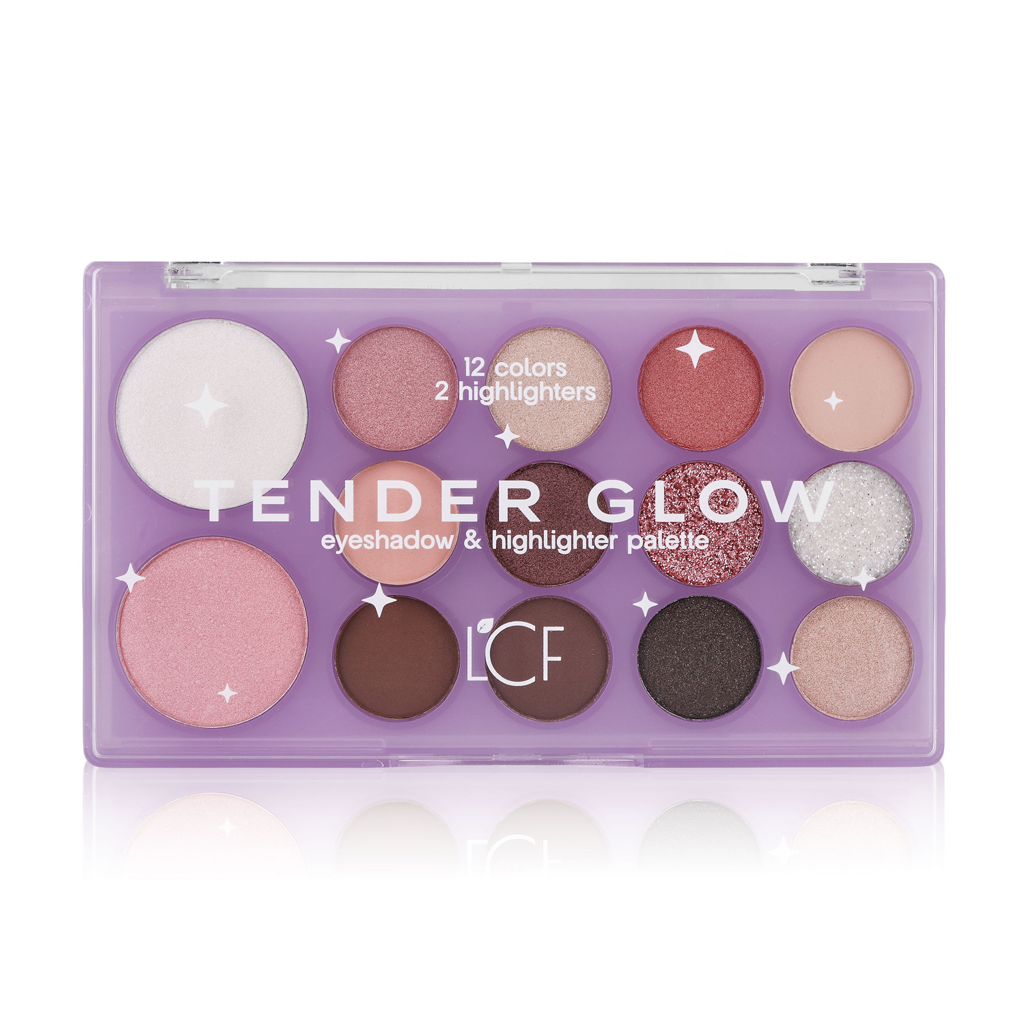 

Палетка тіней для повік та хайлайтерів LCF Tender Glow, 15.2 г