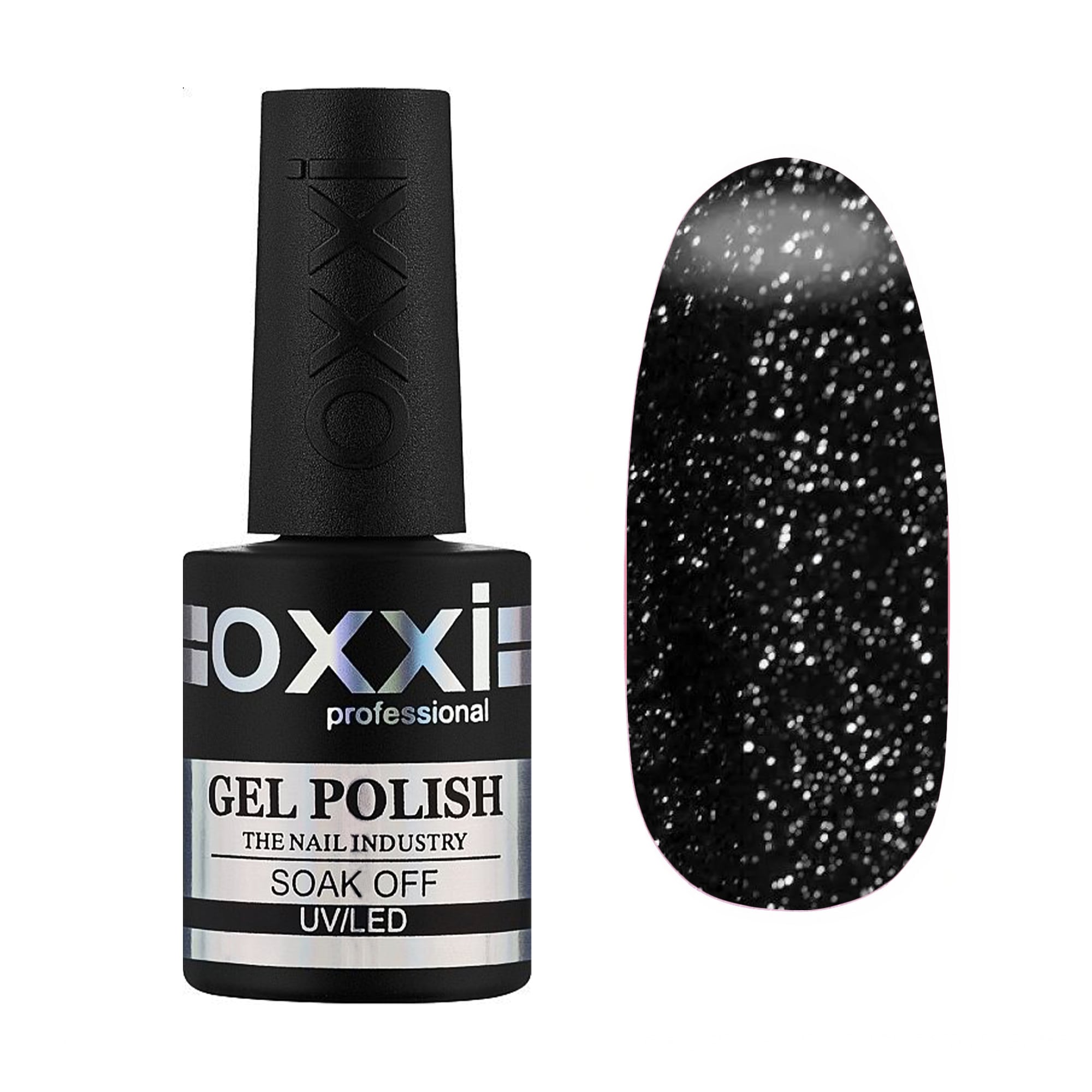 

Камуфлювальна база для гель-лаку Oxxi Professional Electric Base з шимерами 09 Чорна, 10 мл