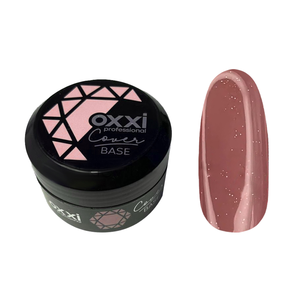 

Камуфлювальна база-коректор для гель-лаку Oxxi Professional Cover Base 09 Натуральна бежева із золотим шиммером, 30 мл