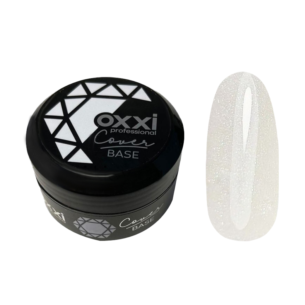 

Камуфлювальна база-коректор для гель-лаку Oxxi Professional Cover Base 11 Біла з шиммером, 30 мл