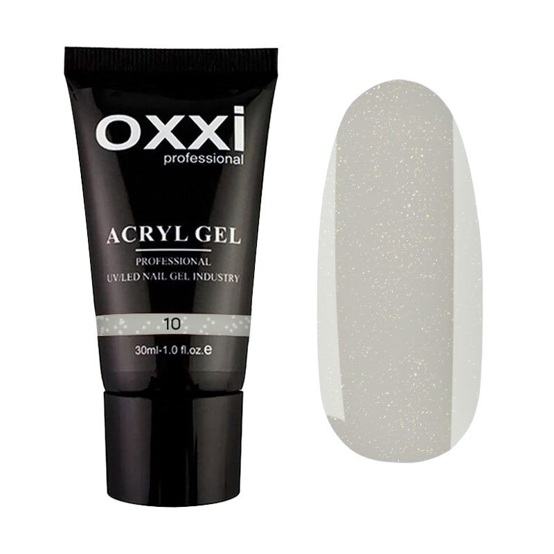 

Акрил-гель для нігтів Oxxi Professional Acryl Gel 10 Молочний мікроблиск, 30 мл