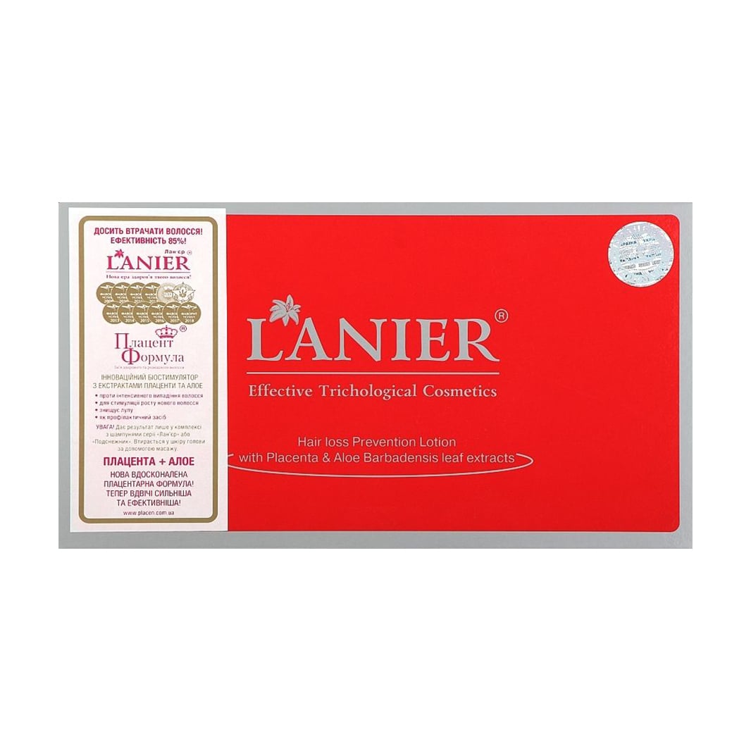 

Лосьйон Placen Formula Lanier Hair Loss Prevention Lotion проти випадіння волосся, з плацентою та екстрактом листя алое, 12*10 мл