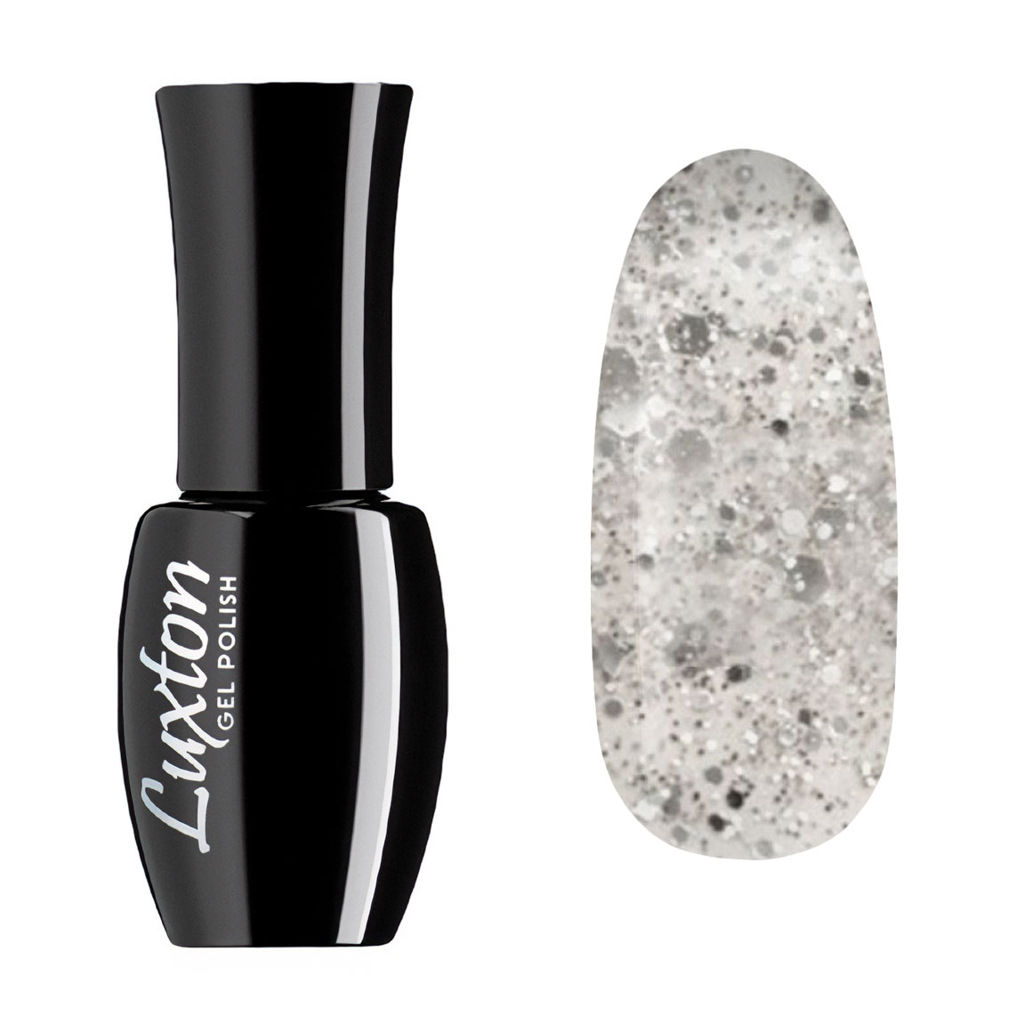 

Гель-лак для нігтів Luxton Gel Polish 069 Срібні конфетті та блискітки, 10 мл