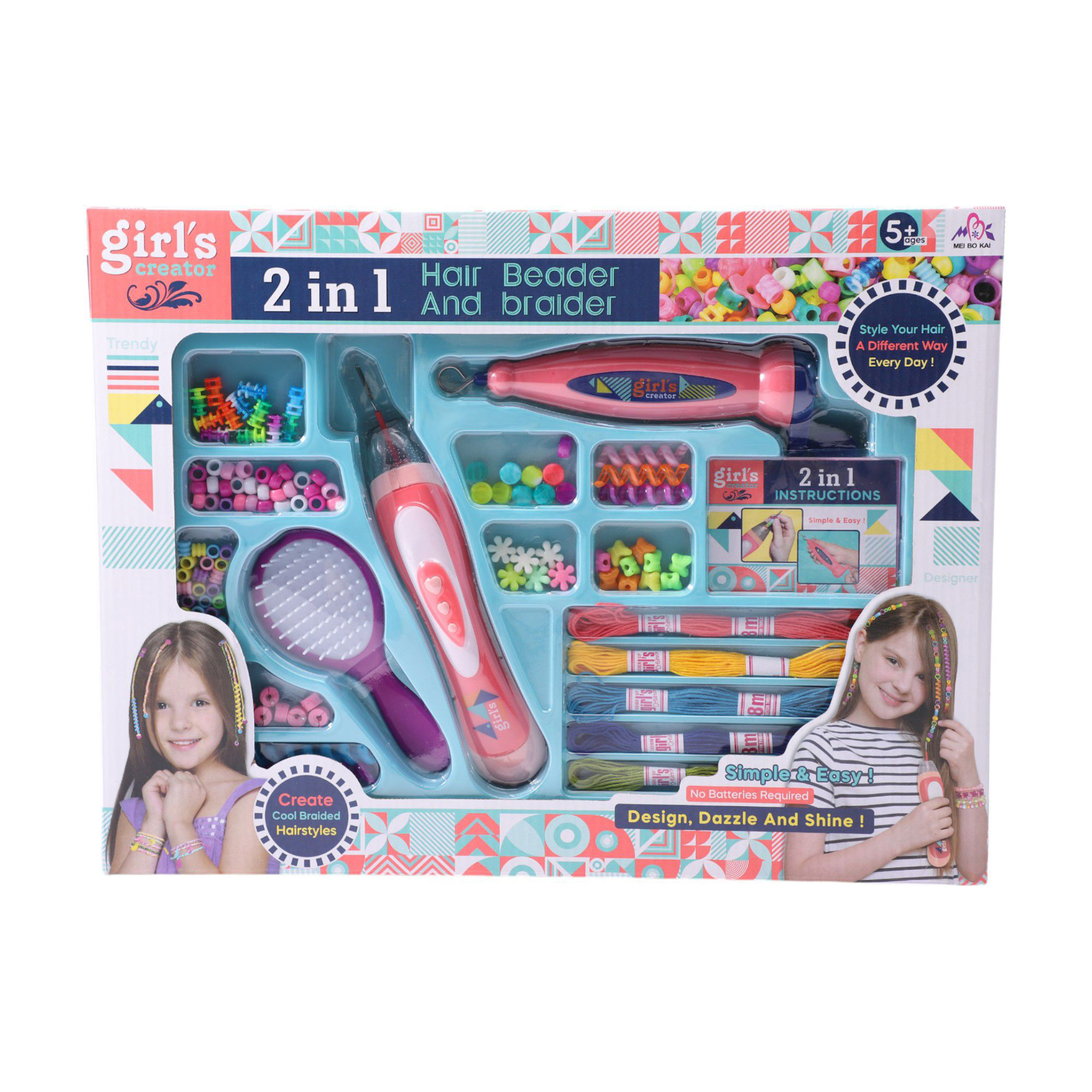 

Дитячий ігровий набір 2в1 Girl's Creator для прикрашання зачісок та створення браслетів, від 5 років (6759004)