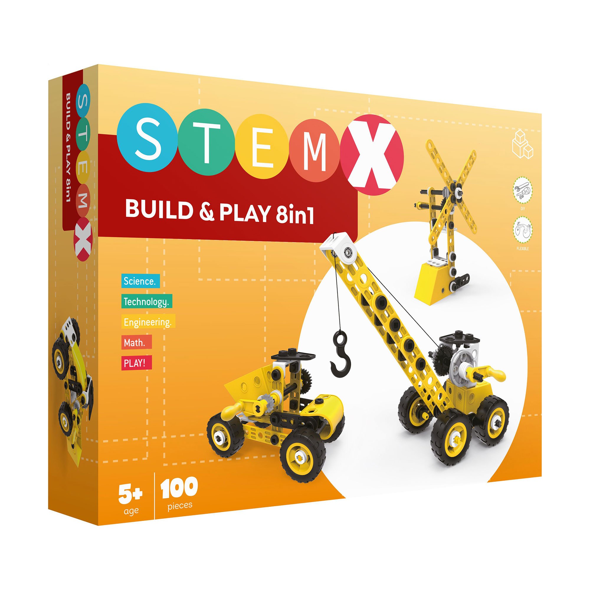 

Конструктор 8 в 1 Stem Build & Play з болтами, 100 деталей, від 5 років (6873945)