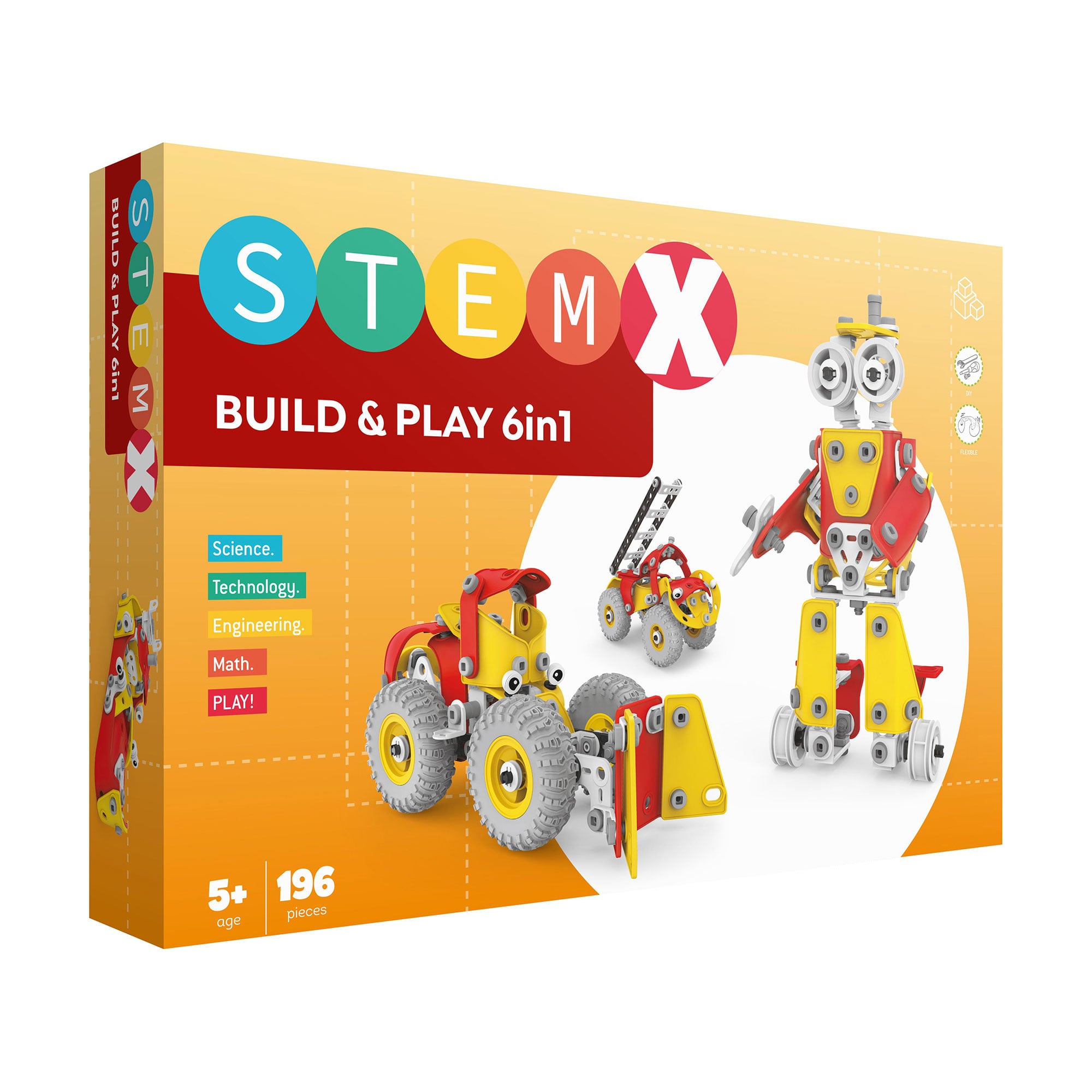 

Конструктор 6 в 1 Stem Build & Play з болтами, 196 деталей, від 5 років (7093910)