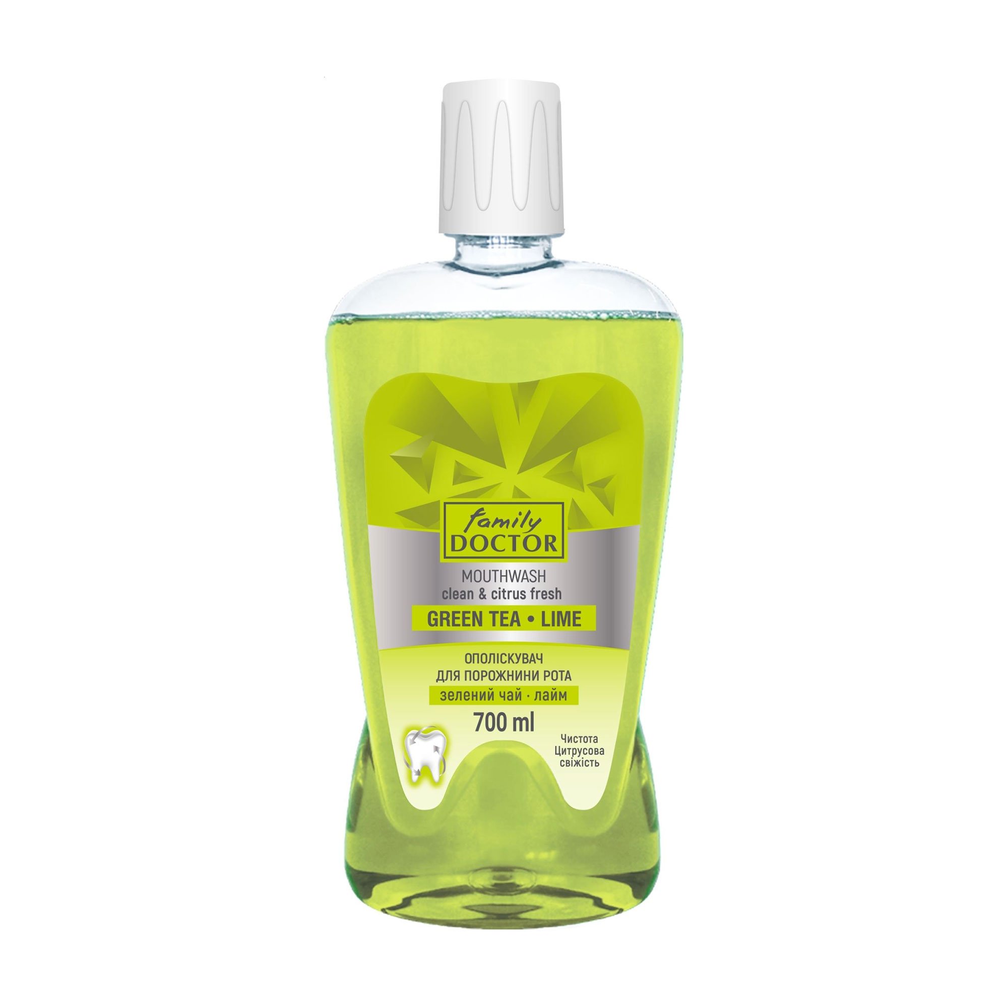 

Ополіскувач для ротової порожнини Family Doctor Зелений чай та лайм, 700 мл