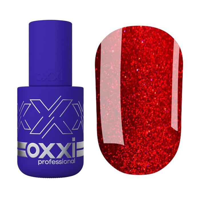 

Гель-лак для нігтів Oxxi Professional 235 Насичений червоний, мікроблиск, 10 мл