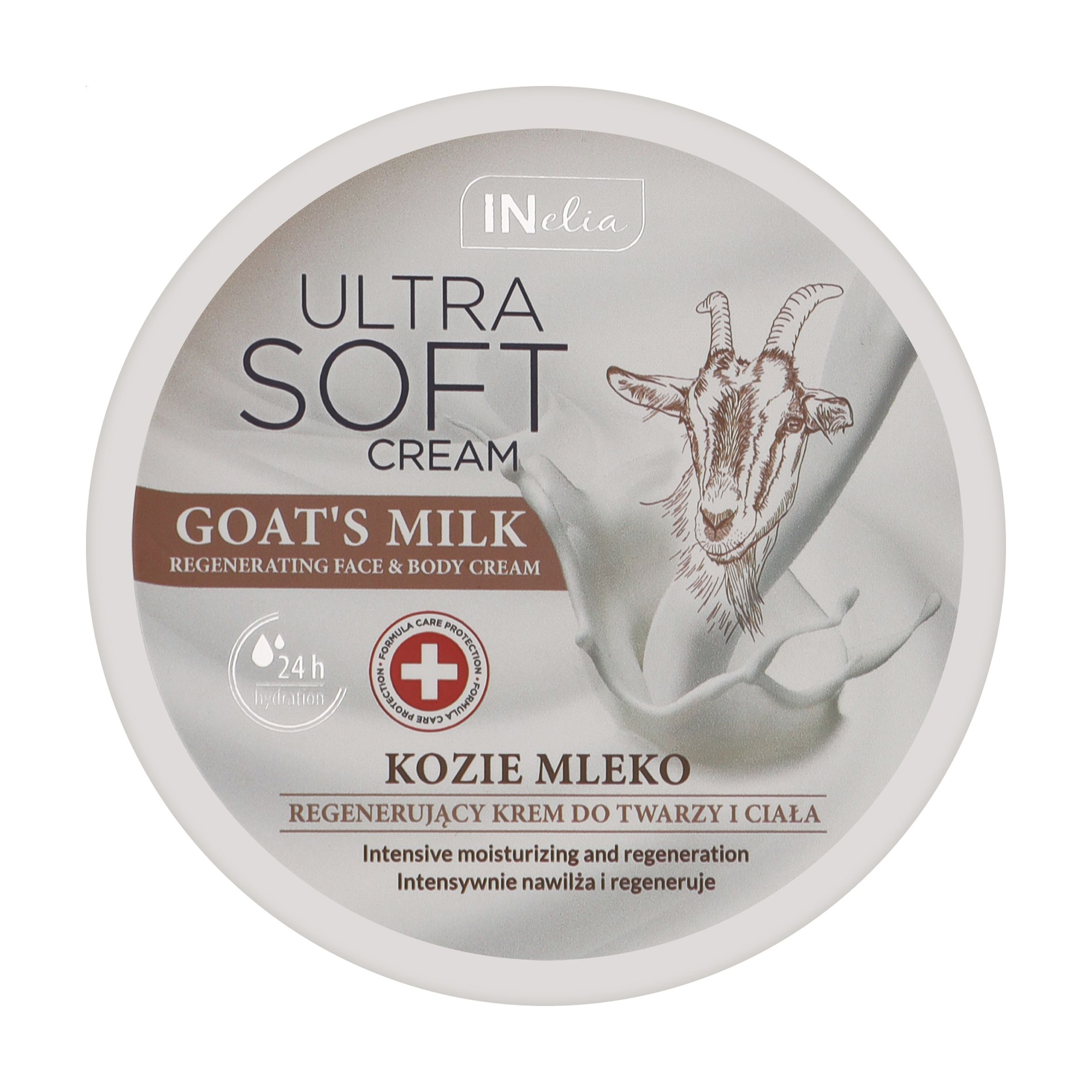 

Відновлювальний крем для обличчя та тіла Revers Cosmetics Inelia Ultra Soft Cream Goat's Milk Regenerating Face & Body Cream з козячим молоком, 200 мл