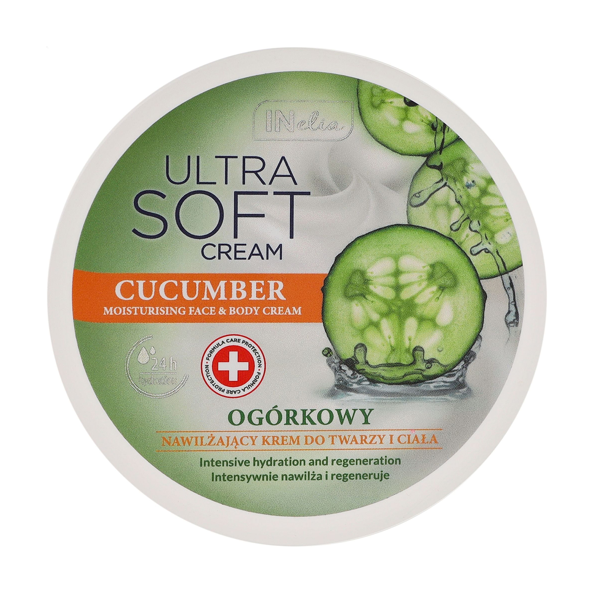 

Зволожувальний крем для обличчя та тіла Revers Cosmetics Inelia Ultra Soft Cream Cucumber Moisturising Face & Body Cream, 200 мл