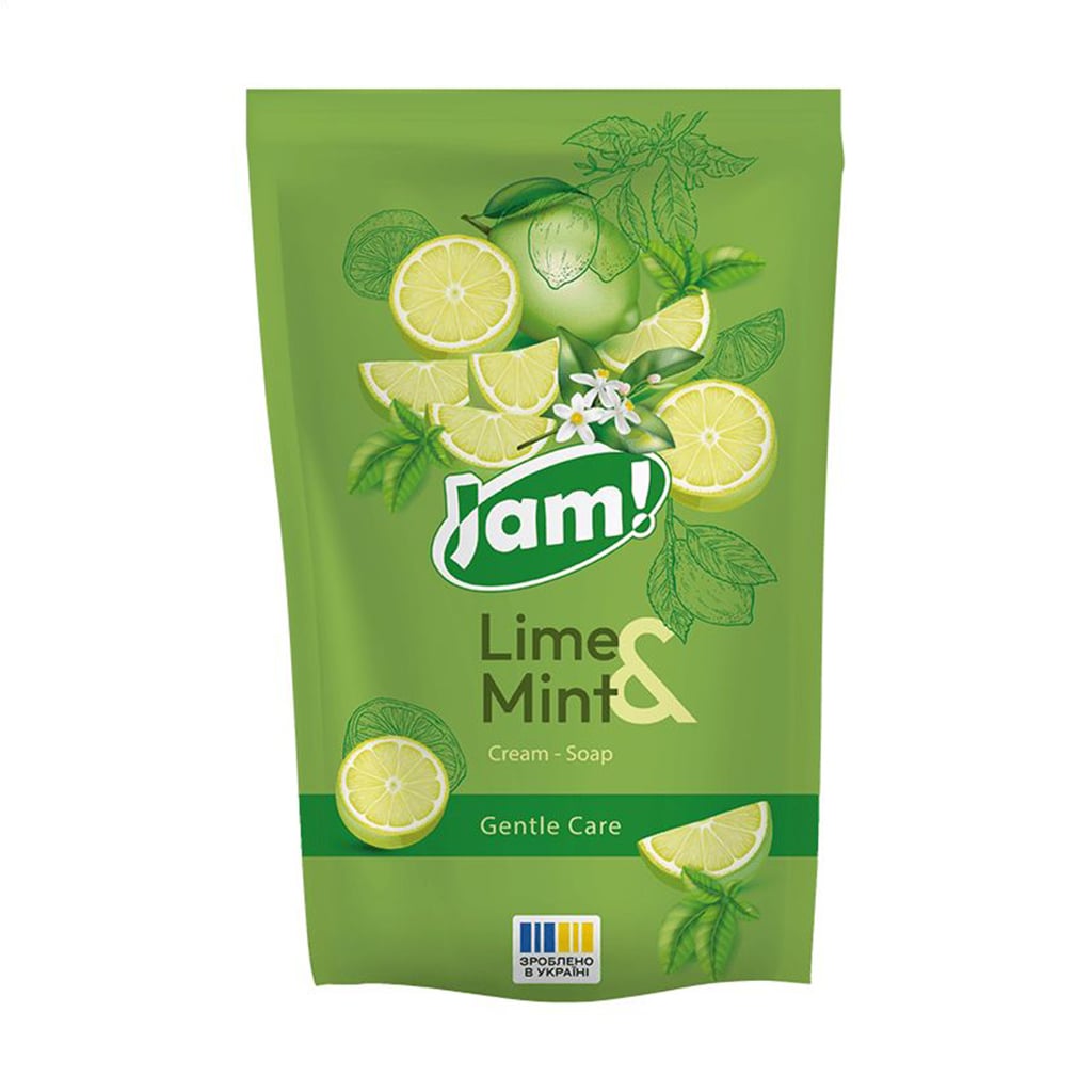 

Крем-мило JAM! Lime & Mint Cream-Soap Gentle Care з гліцерином, 300 г