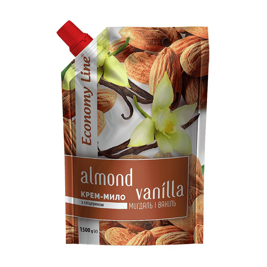 

Крем-мило Economy Line Мигдаль і ваніль, з гліцерином, 1.5 кг