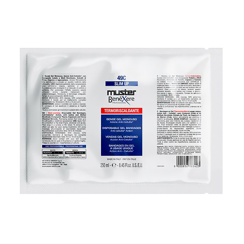 

Антицелюлітне бандажне обгортання для тіла Muster Benexere Professional Slim Up 49C, 250 мл