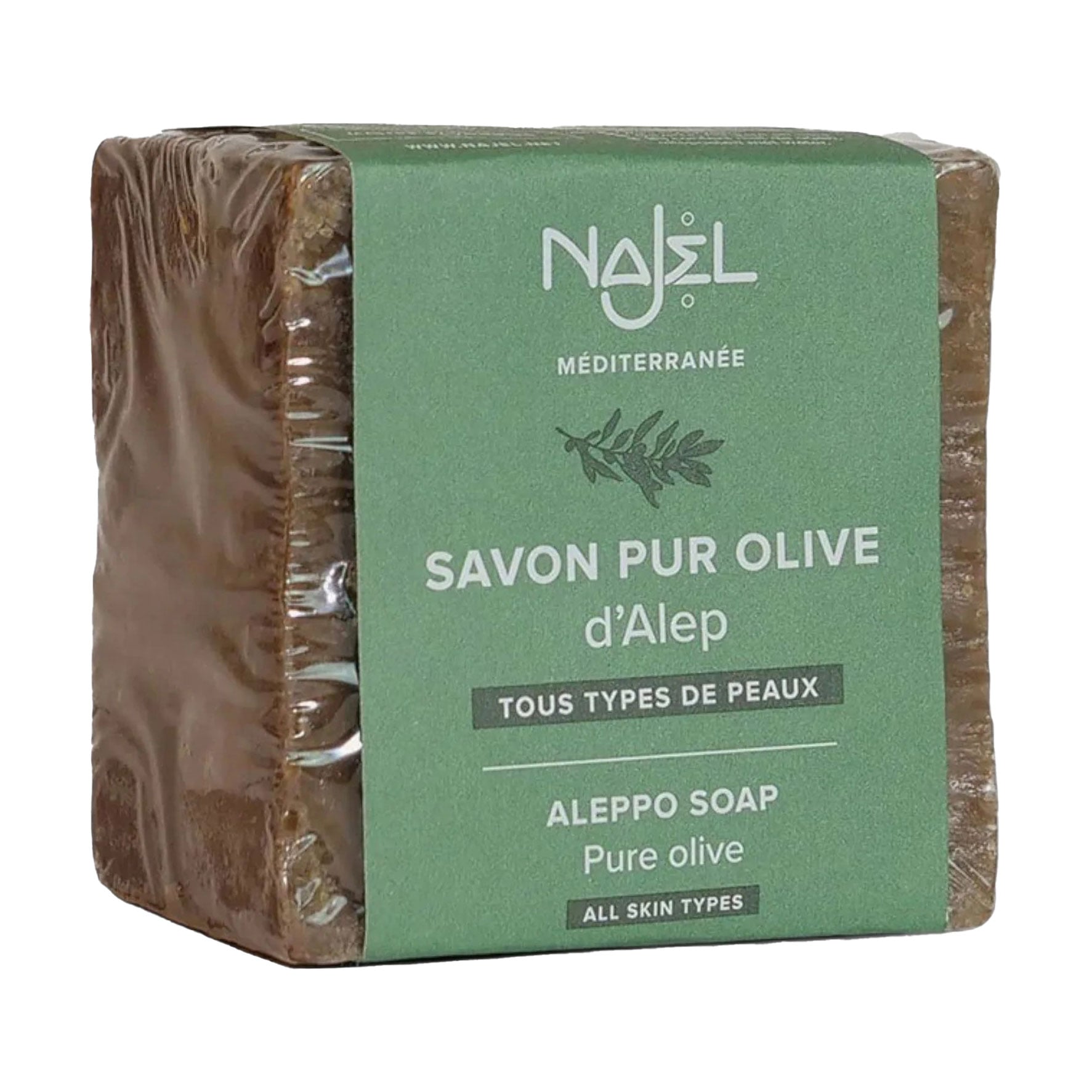 

Алеппське мило Najel Aleppo Soap Pure Olive для всіх типів шкіри, зі 100% оливкової олії, 190 г