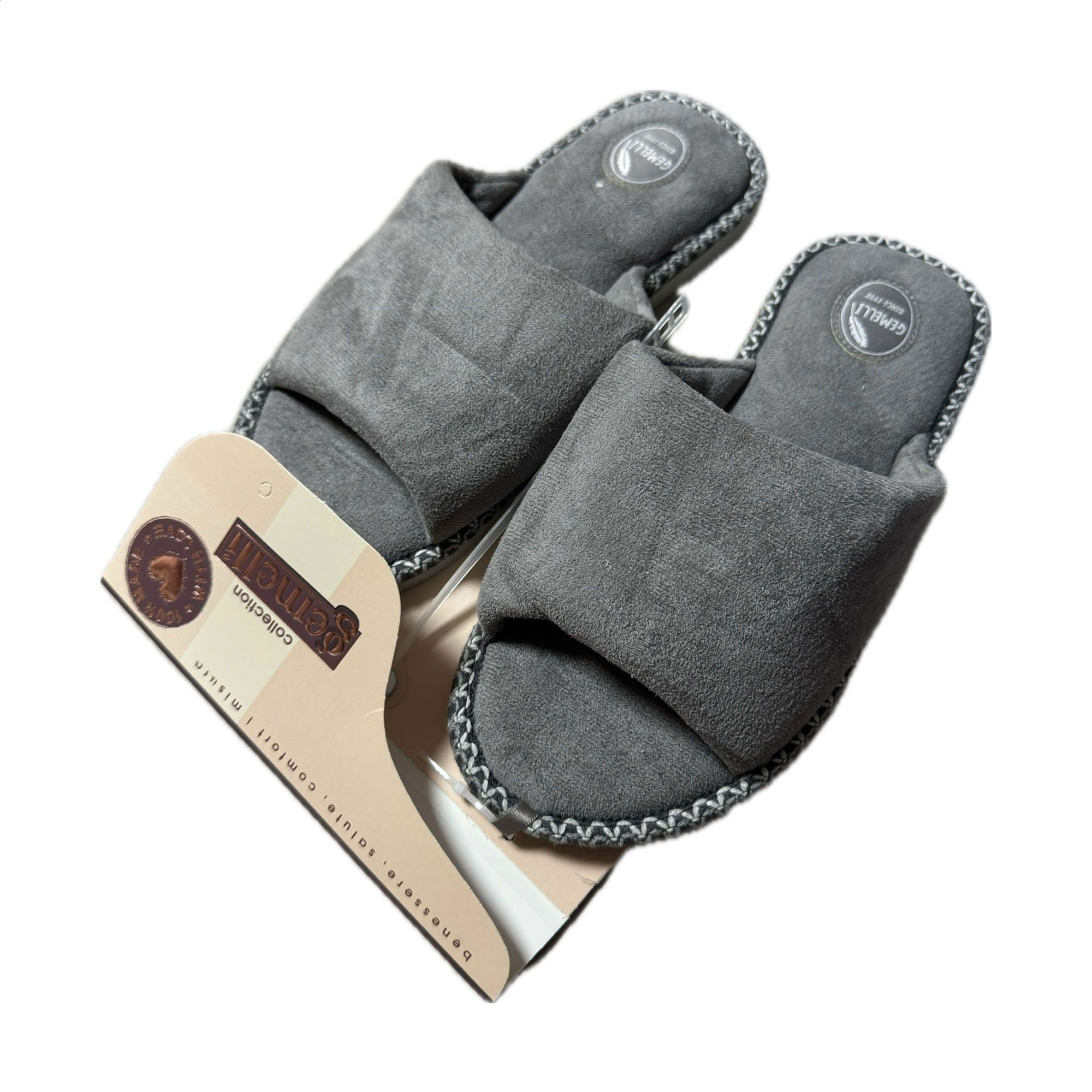 

Жіночі кімнатні капці Gemelli Традиція, відкриті, сірі, розмір 40