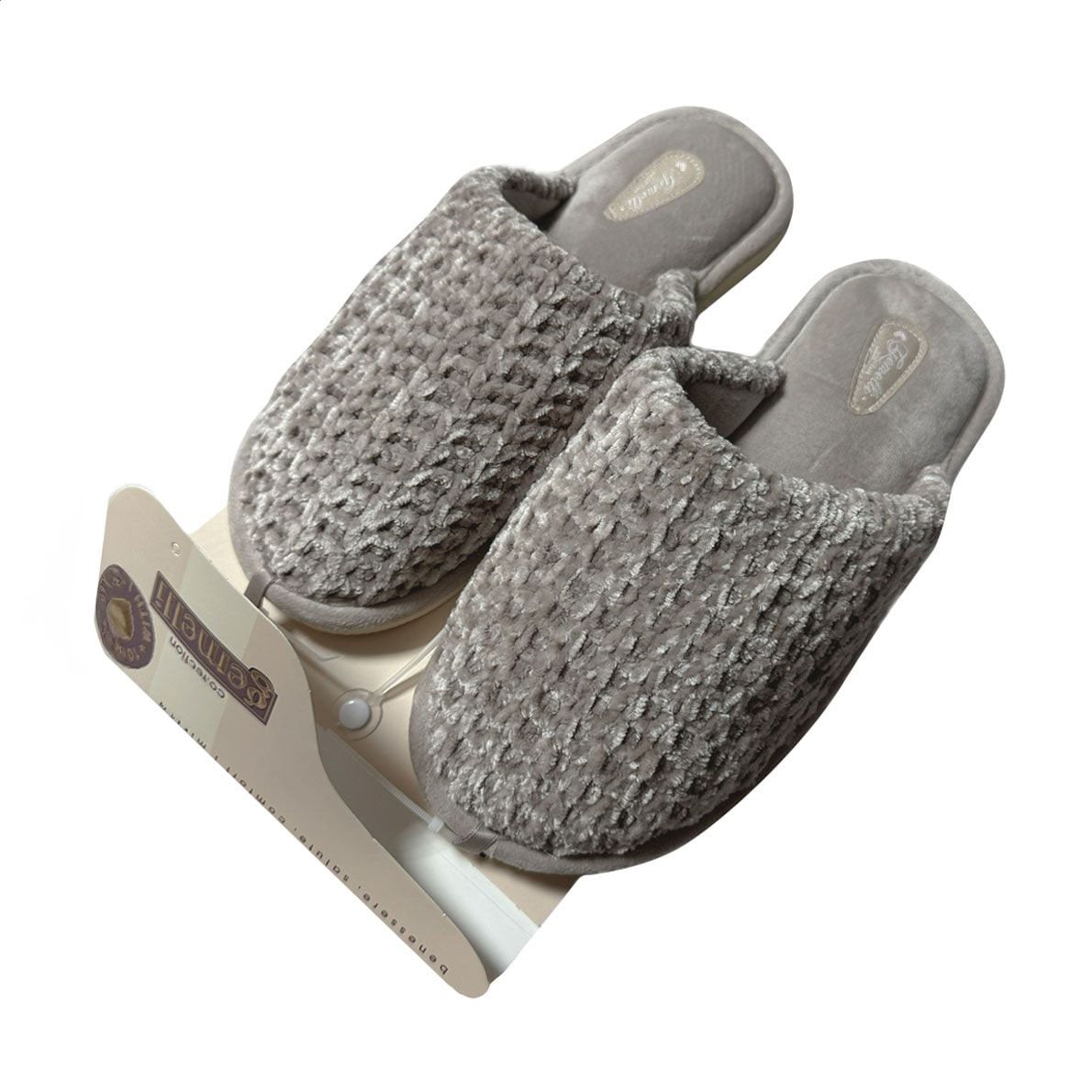 

Жіночі кімнатні капці Gemelli Оксамит, закриті, бежеві, розмір 36