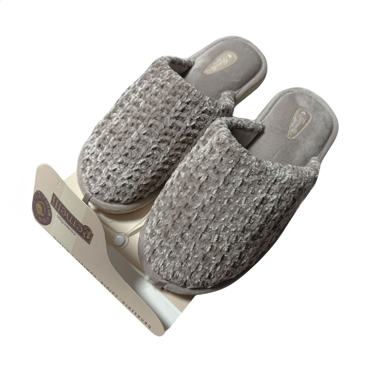 

Жіночі кімнатні капці Gemelli Оксамит, закриті, бежеві, розмір 37