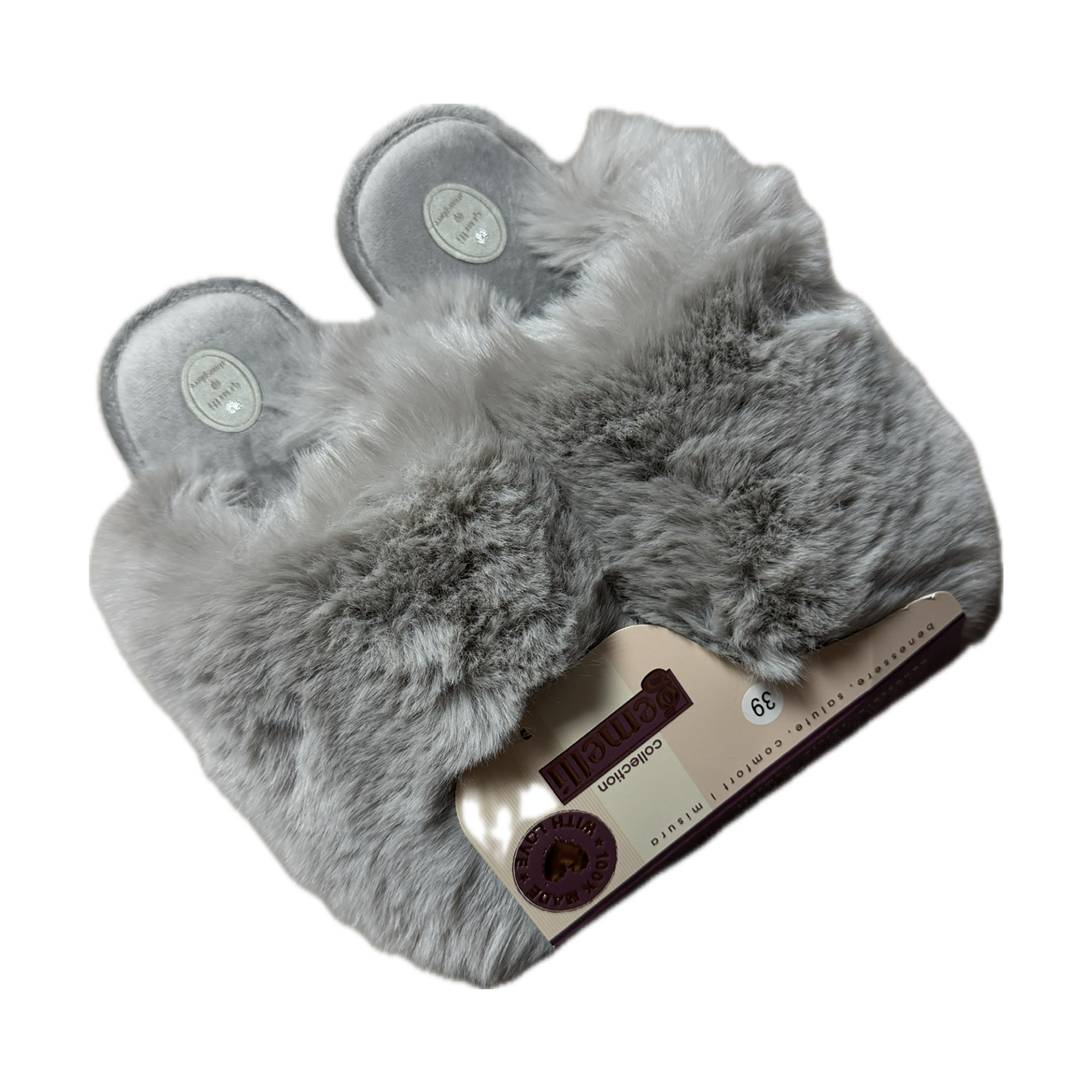 

Жіночі кімнатні капці Gemelli Белла, закриті, сірі, розмір 36