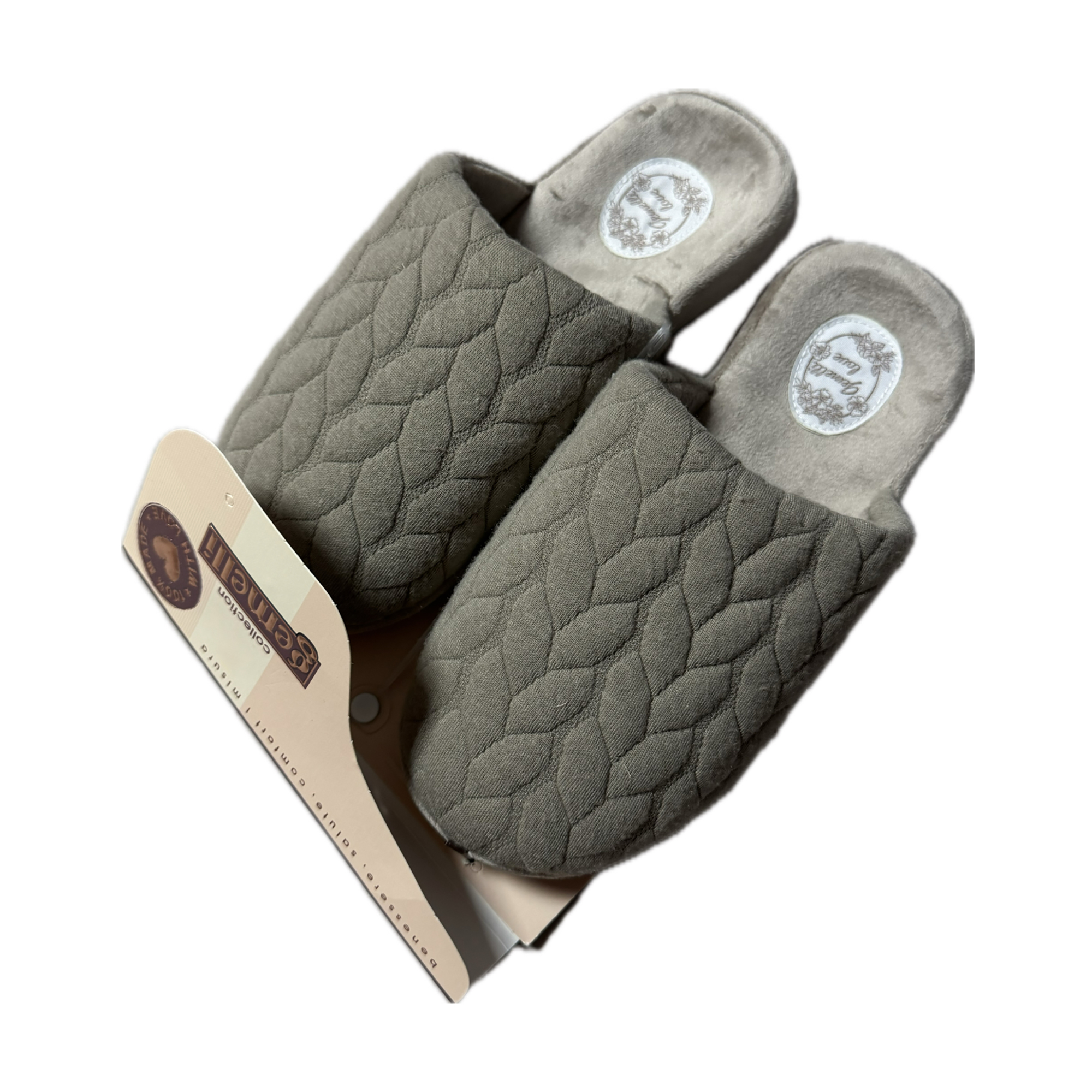 

Жіночі кімнатні капці Gemelli Колосок 2, закриті, сірі, розмір 38