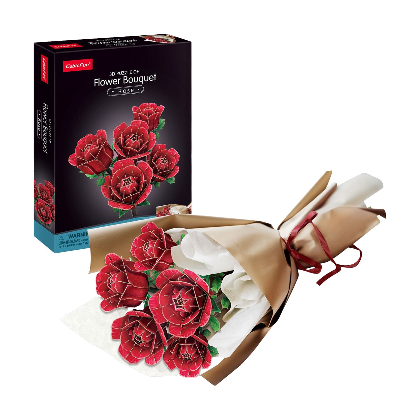 

Тривимірна головоломка-конструктор CubicFun Букет квітів Червоні троянди, від 8 років, 33*14*41 см, 312 деталей (P865h)