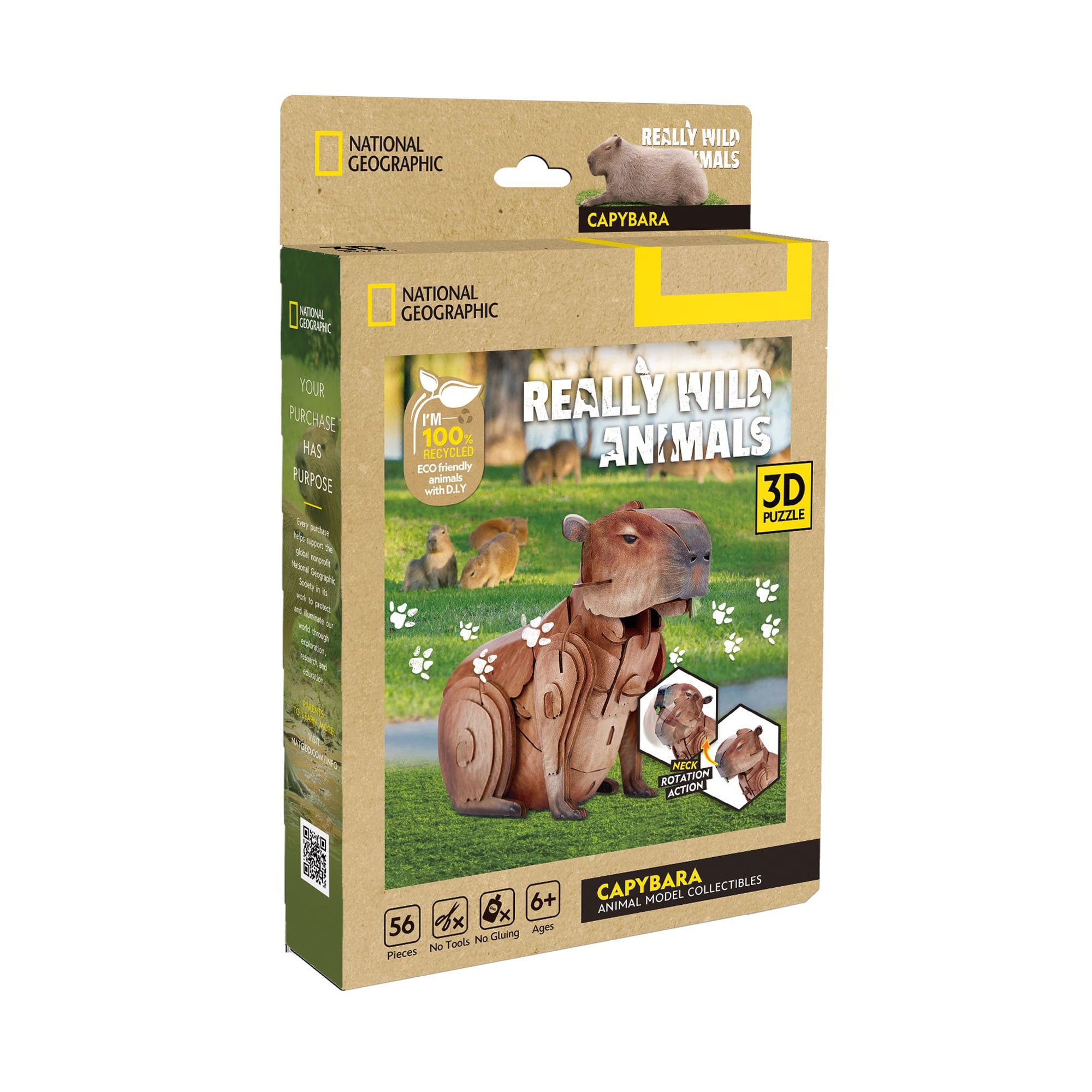 

Тривимірна головоломка-конструктор CubicFun Дикі тварини Капібара, від 6 років, 8.8*5.3*9.8 см, 56 деталей (DS1177h)