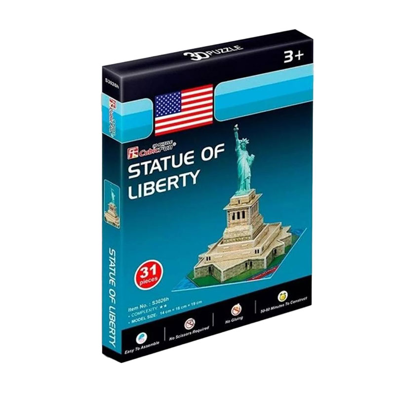 

3D-конструктор CubicFun Міні Статуя Свободи, від 3 років, 14*16*19 см, 31 деталь (S3026h)