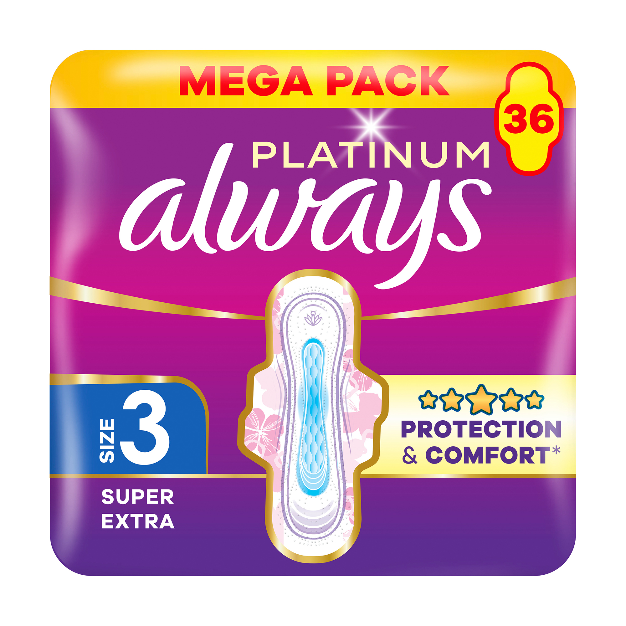 

Уцінка! Гігієнічні прокладки Always Platinum Super Extra, розмір 3, 36 шт
