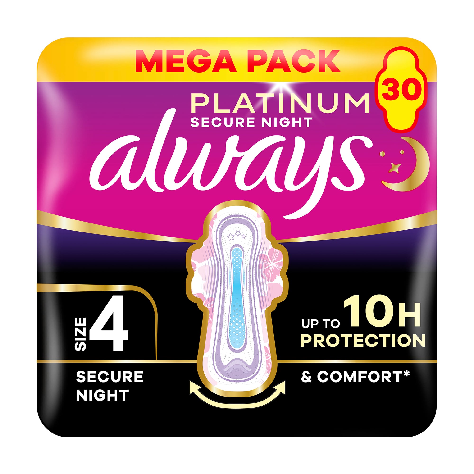 

Гігієнічні прокладки Always Platinum Secure Night, розмір 4, 30 шт