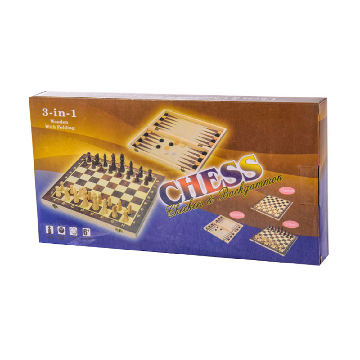 

Дитячий ігровий набір Shantou Jinxing Chess Checkers & Backgammon, від 6 років (621A)