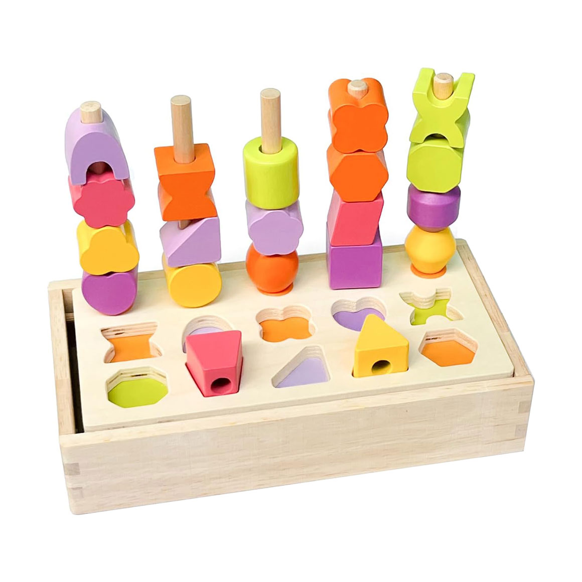 

Дитяча розвивальна іграшка-сортер Shantou Jinxing Five Pillar Building Block Set, від 3 років (C9407)