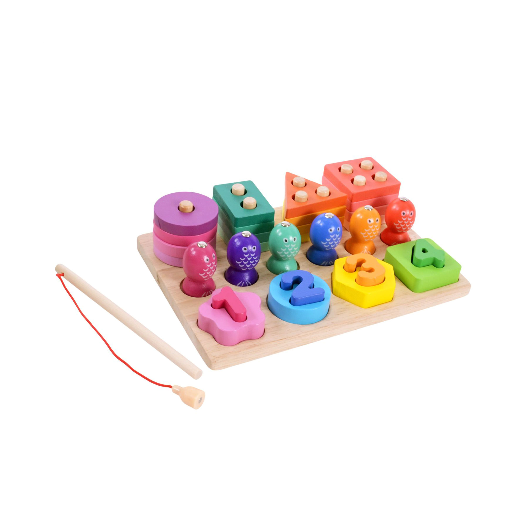 

Дитяча розвиваюча пірамідка-сортер Shantou Jinxing Fishing Set Of Columns 3 In 1, від 3 років (C9416)