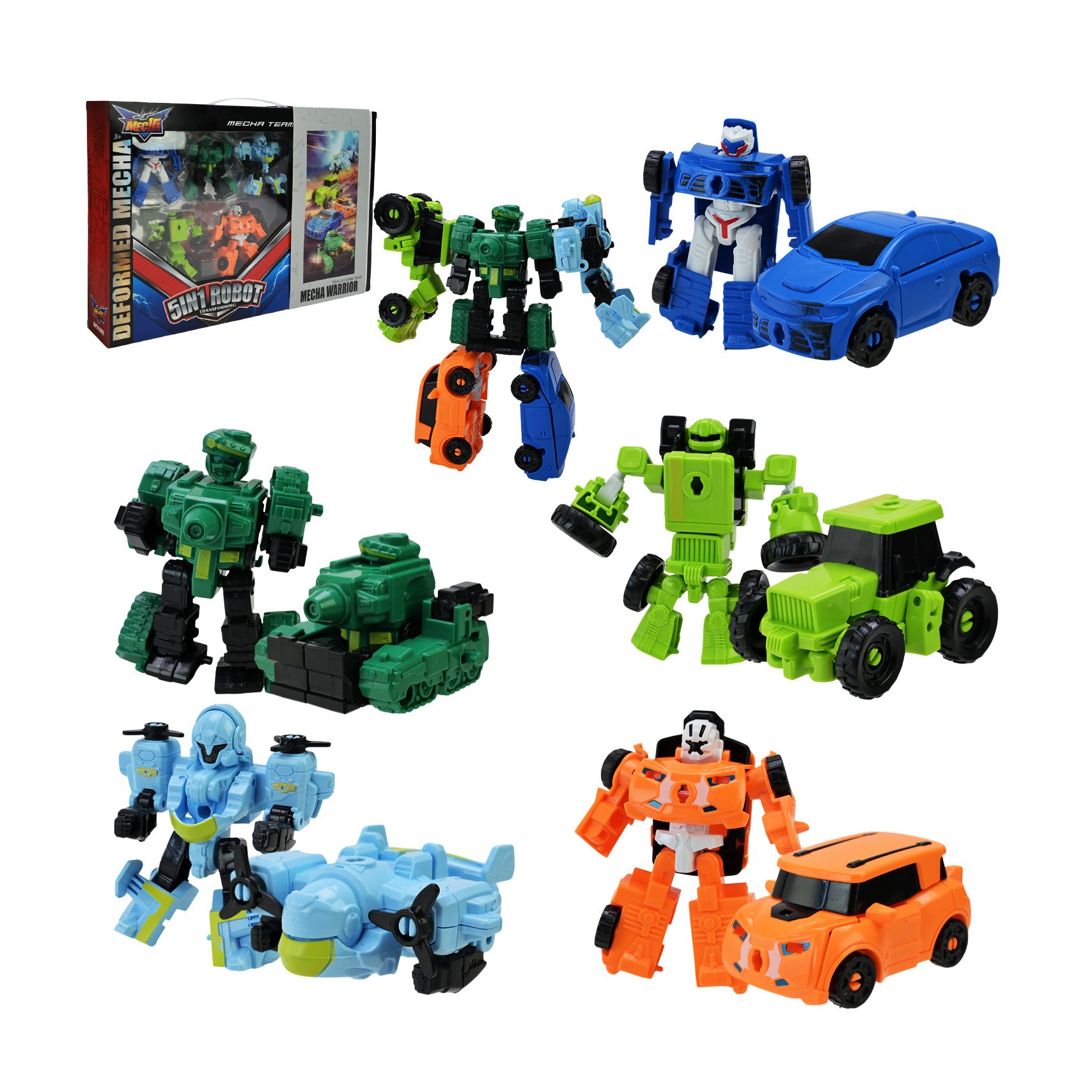 

Набір іграшок-трансформерів Shantou Jinxing 5 in 1 Robot Transforming у коробці, від 3 років, 38.5*6.5*26 см, 5 шт (HD107)