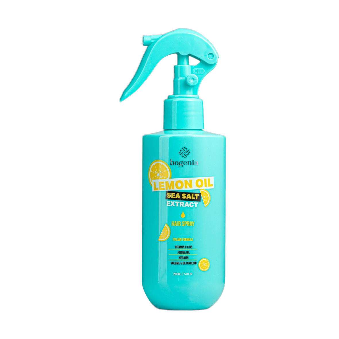 

Спрей для волосся Bogenia Lemon Oil Sea Salt Extract Hair Spray, 220 мл
