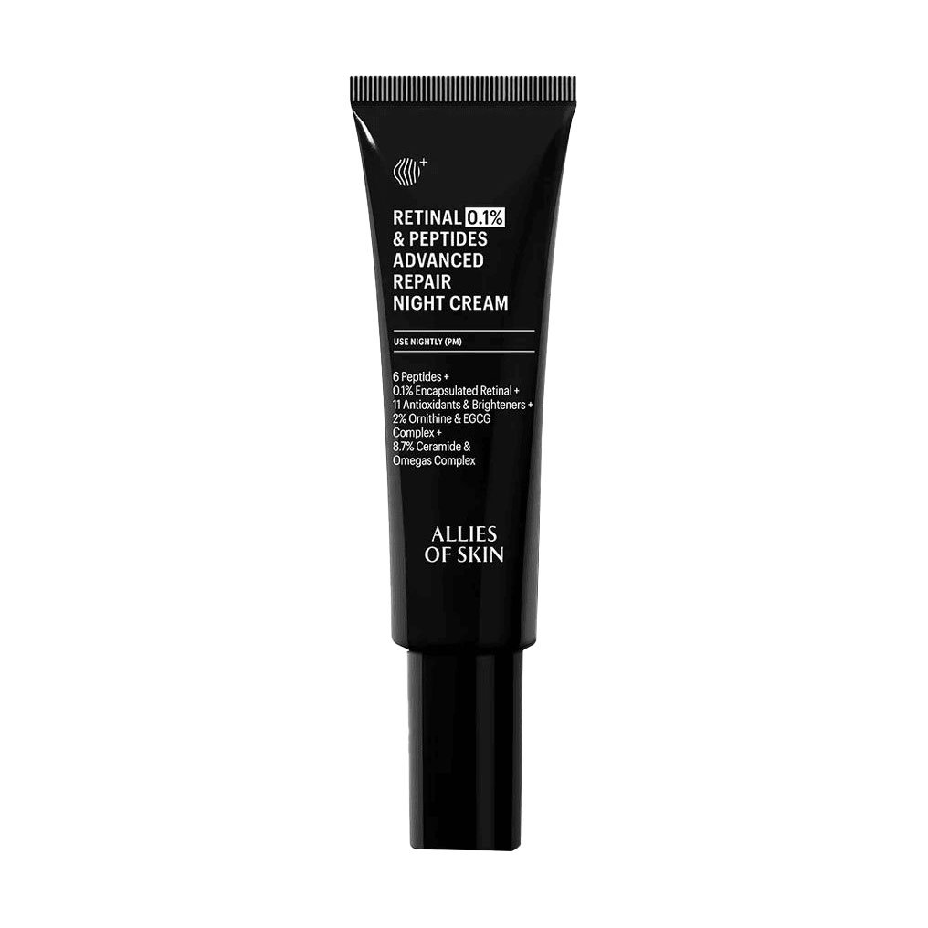 

Антивіковий нічний крем для обличчя Allies Of Skin Retinal 0.1% & Peptides Advanced Repair Night Cream з ретиналем 0.1%, 48 мл