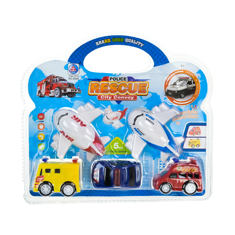 

Іграшковий набір транспорту Shantou Jinxing під слюдою, від 3 років, 21*3*19 см, 5 шт (6988)