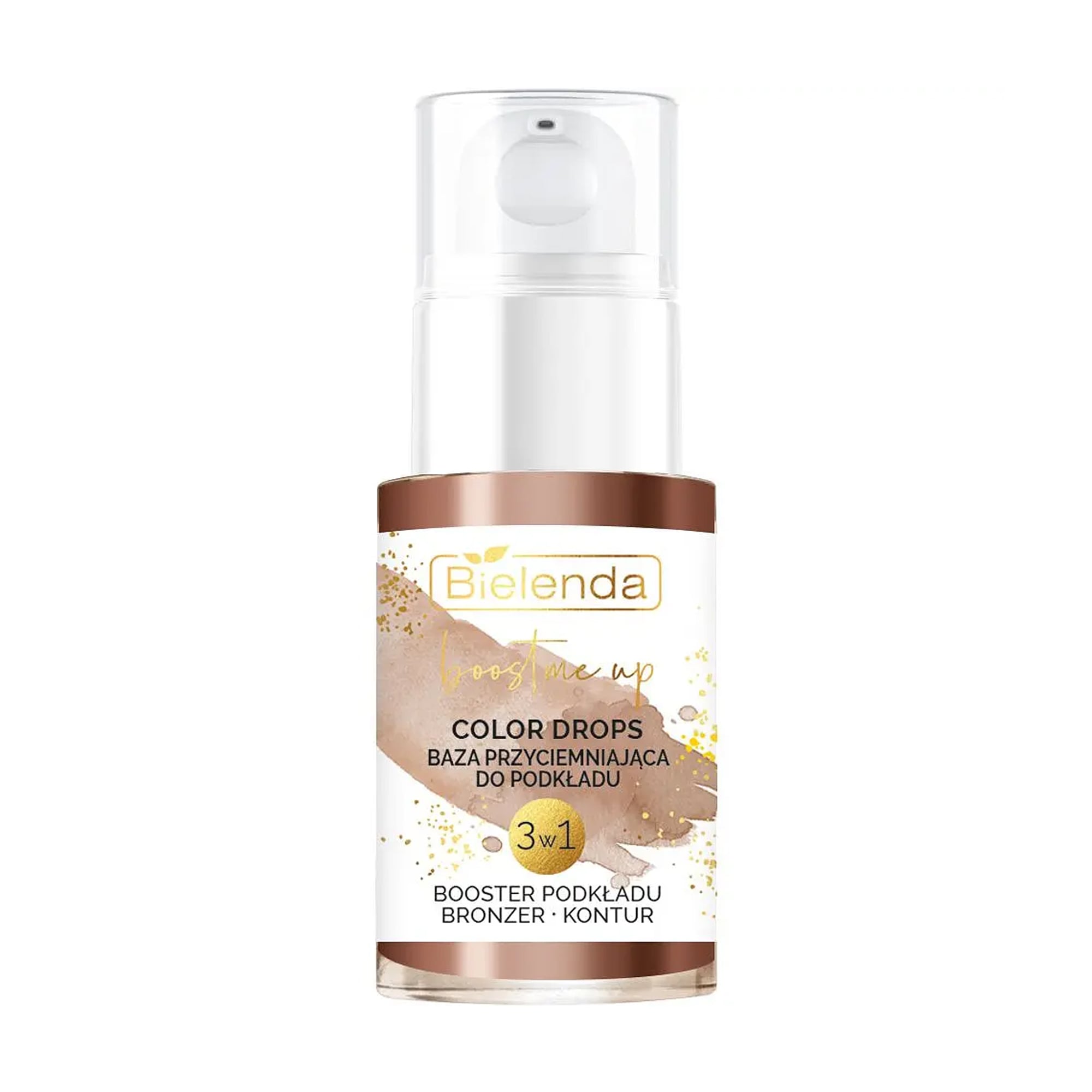 

Тонувальні краплі 3 в 1 для макіяжу Bielenda Boost Me Up Color Drops Bronzer, Contour, 15 мл