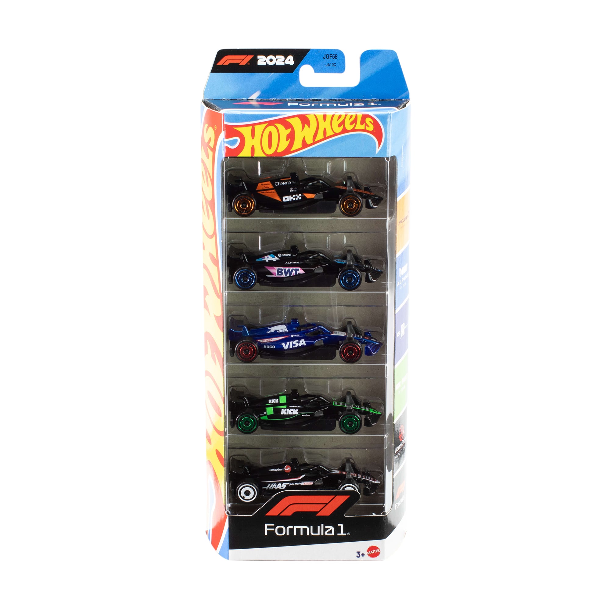 

Набір базових болідів Hot Wheels Formula 1 2024, від 3 років, 26.9*11*4 см, 5 шт (JGF58)