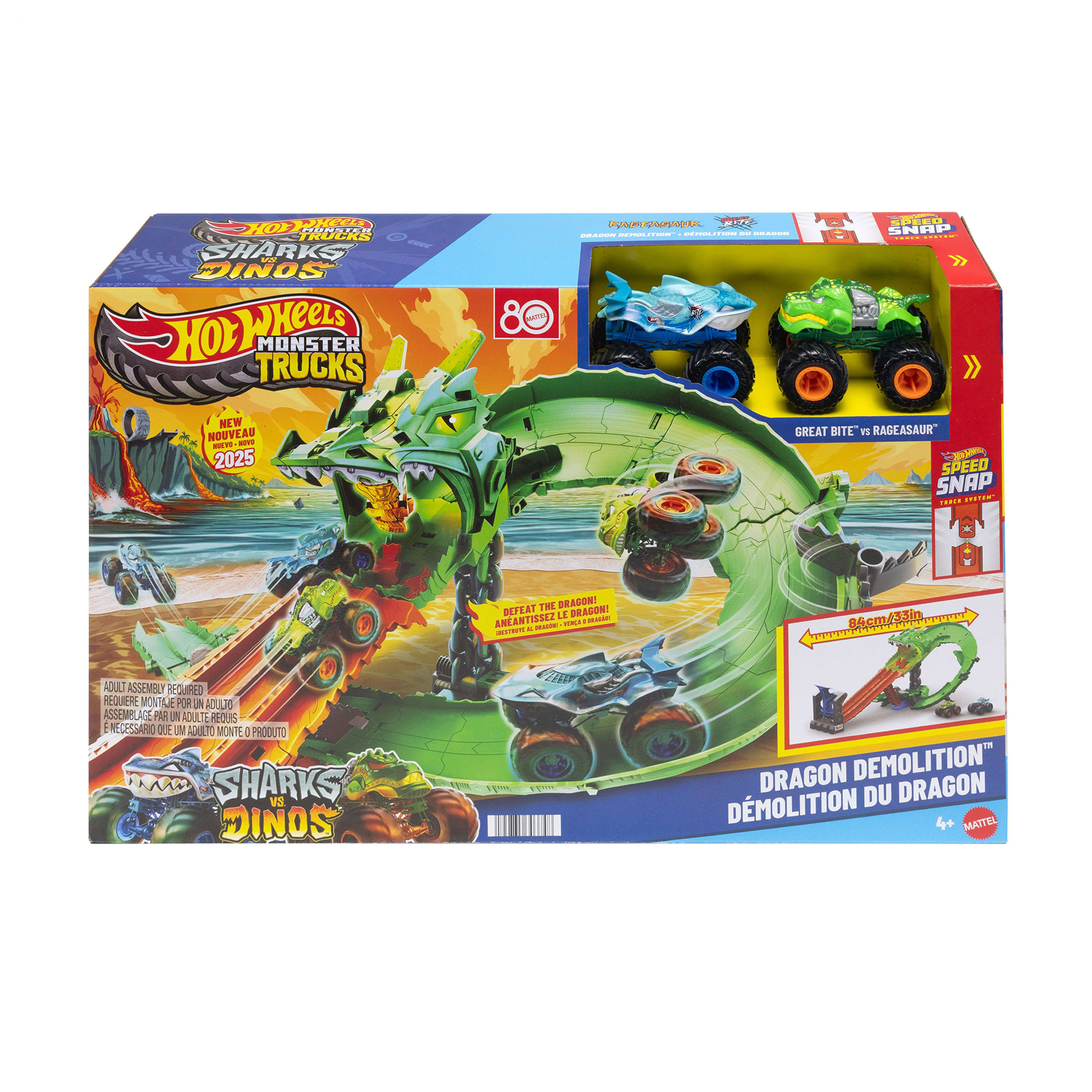 

Ігровий набір Hot Wheels Monster Trucks Атака вогняного дракона, від 4 років, 32.8*50.9*11 см (JFR06)